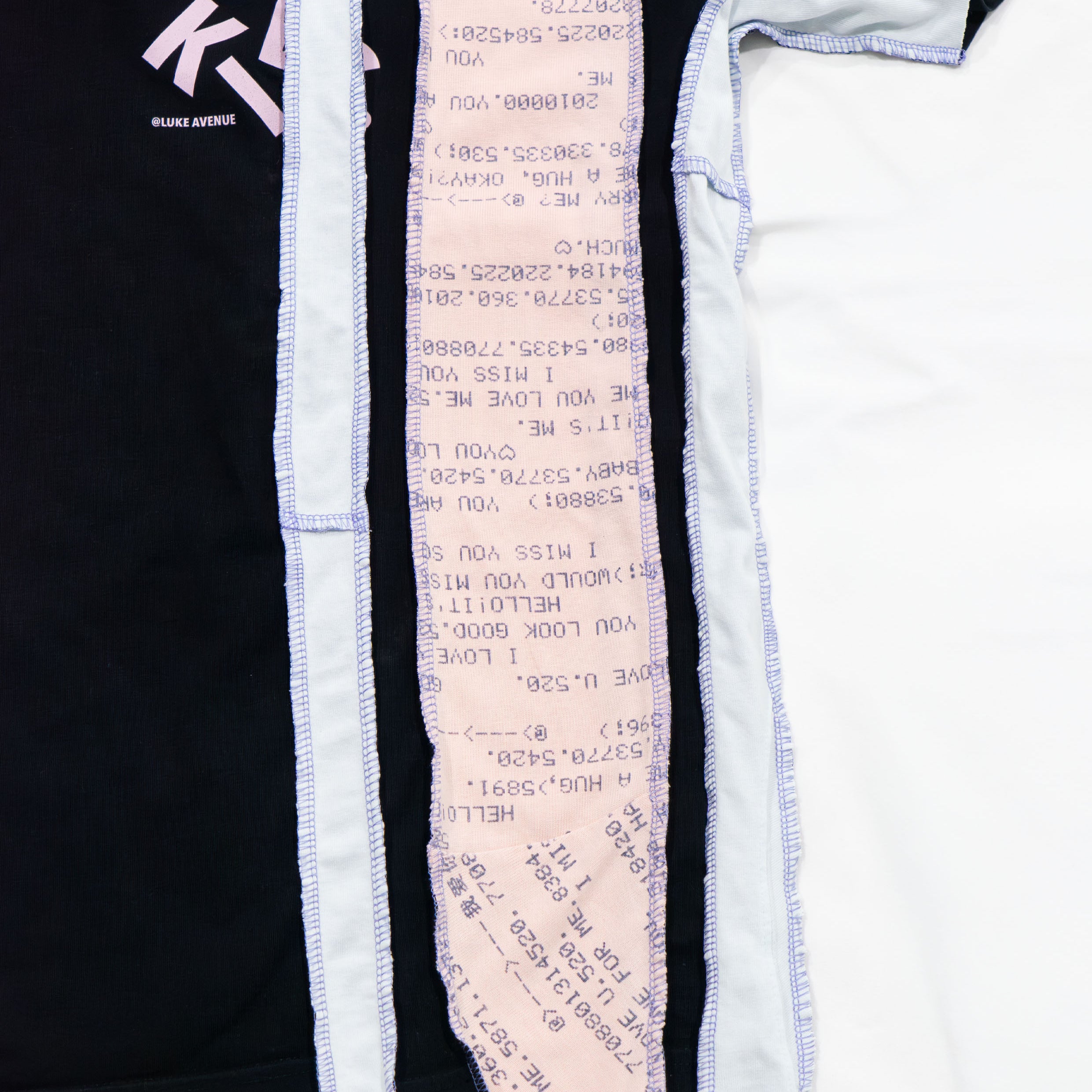 Reimagined upcycled tee - black & blush