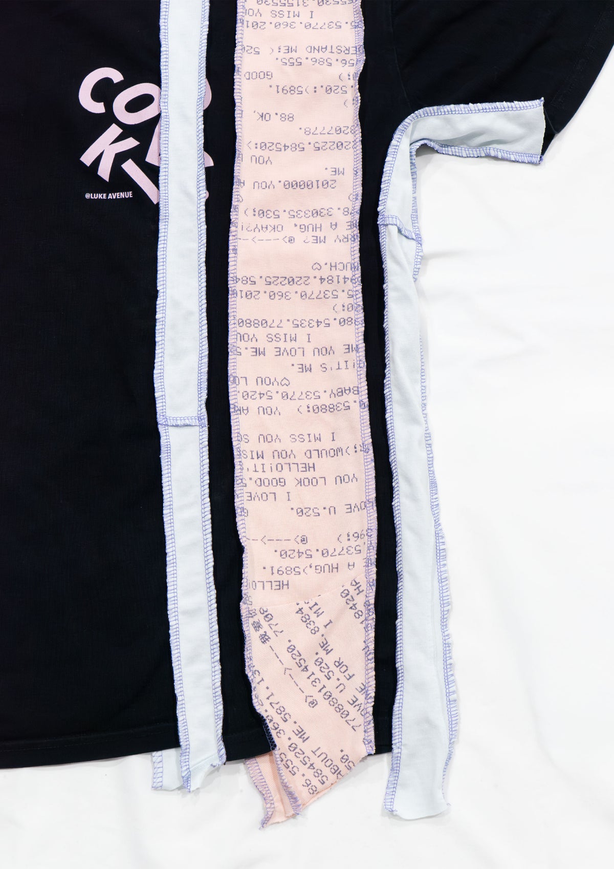 Reimagined upcycled tee - black & blush
