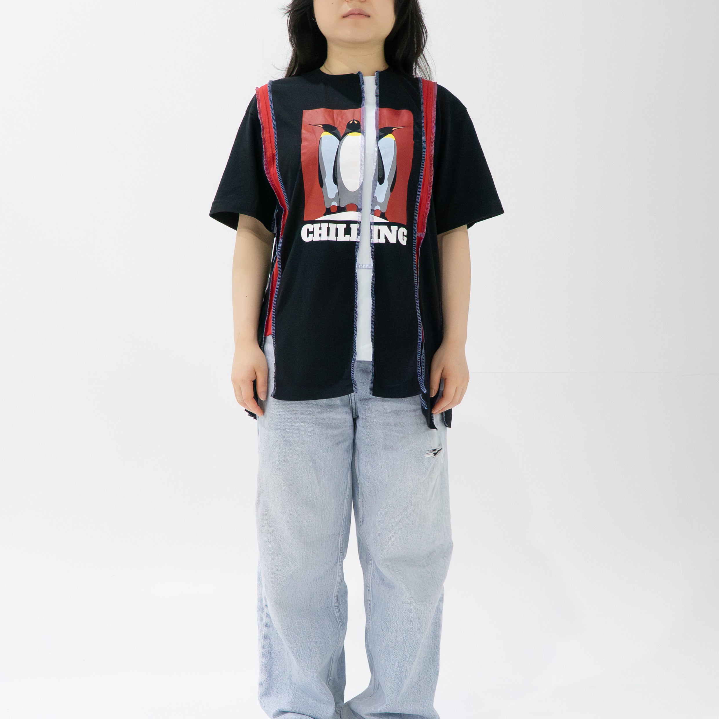 Reimagined upcycled tee - black