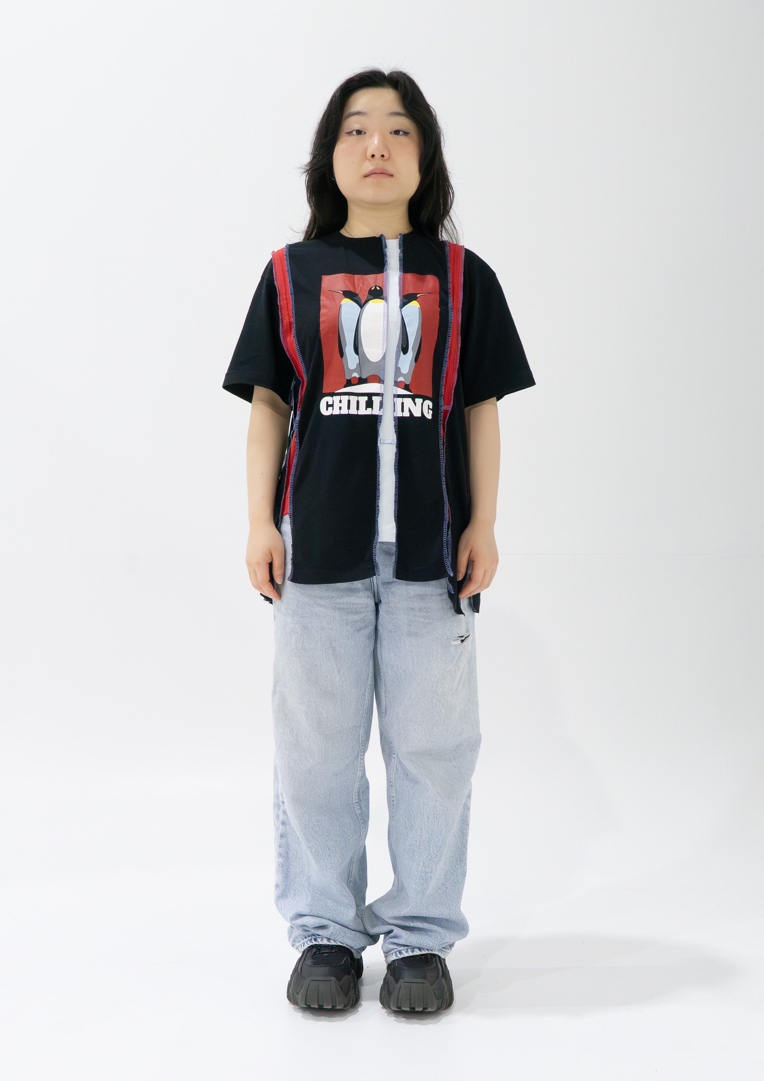 Reimagined upcycled tee - black