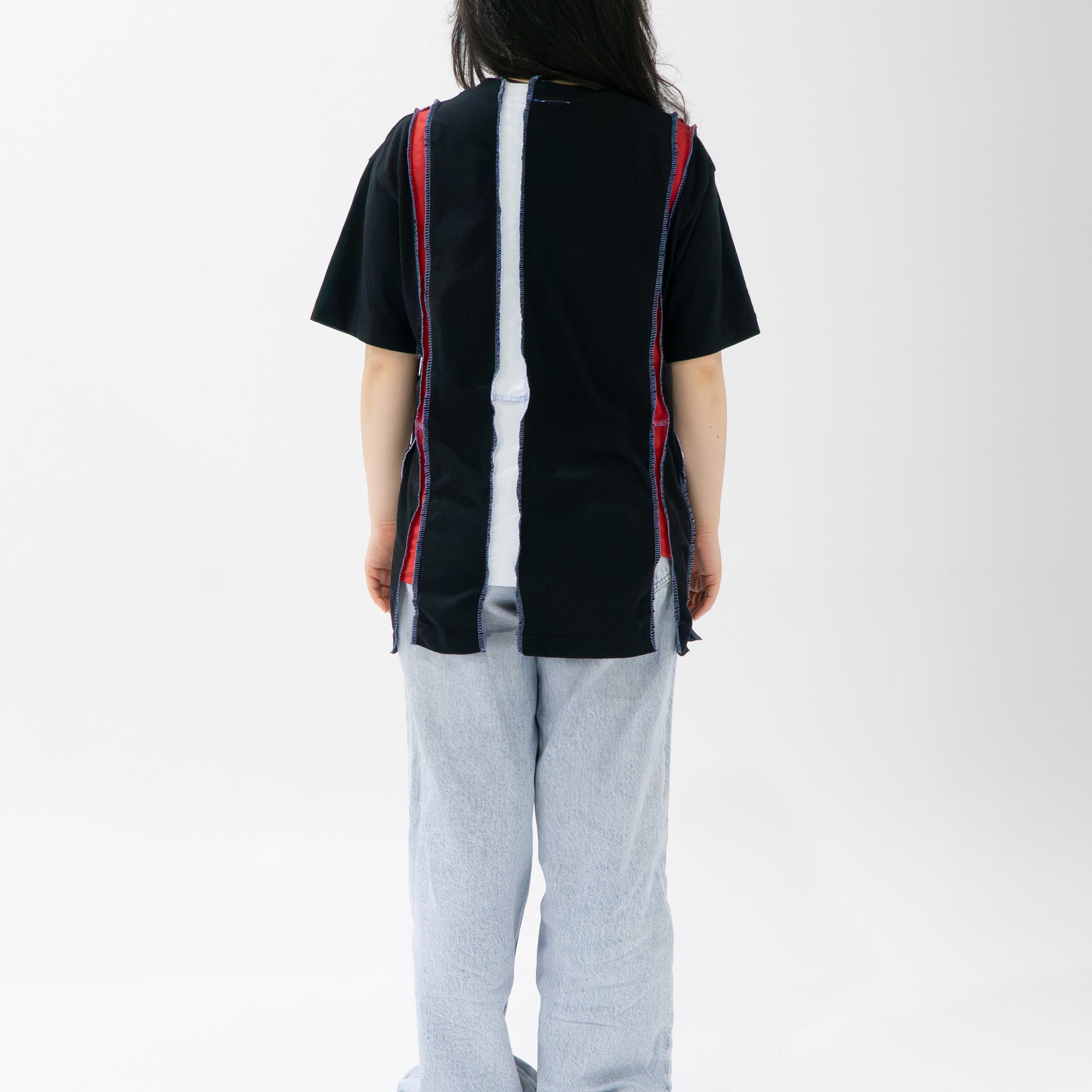 Reimagined upcycled tee - black
