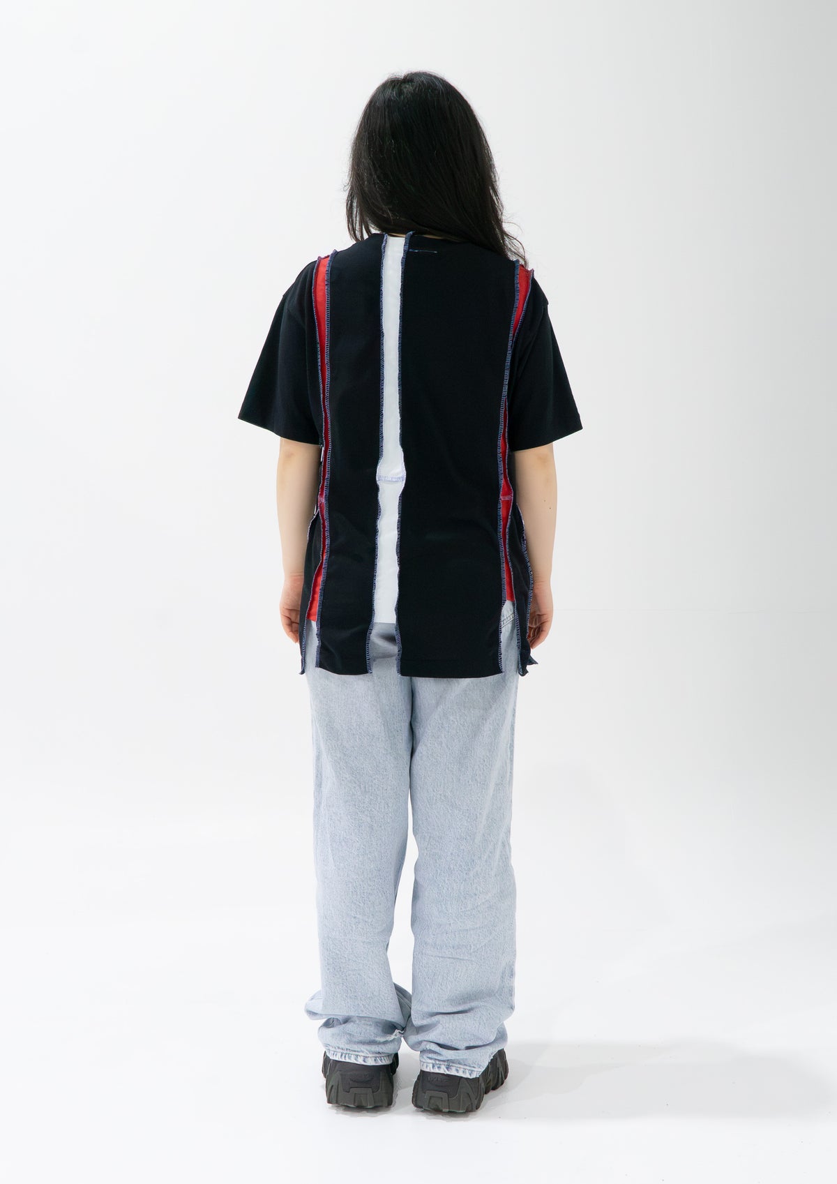 Reimagined upcycled tee - black