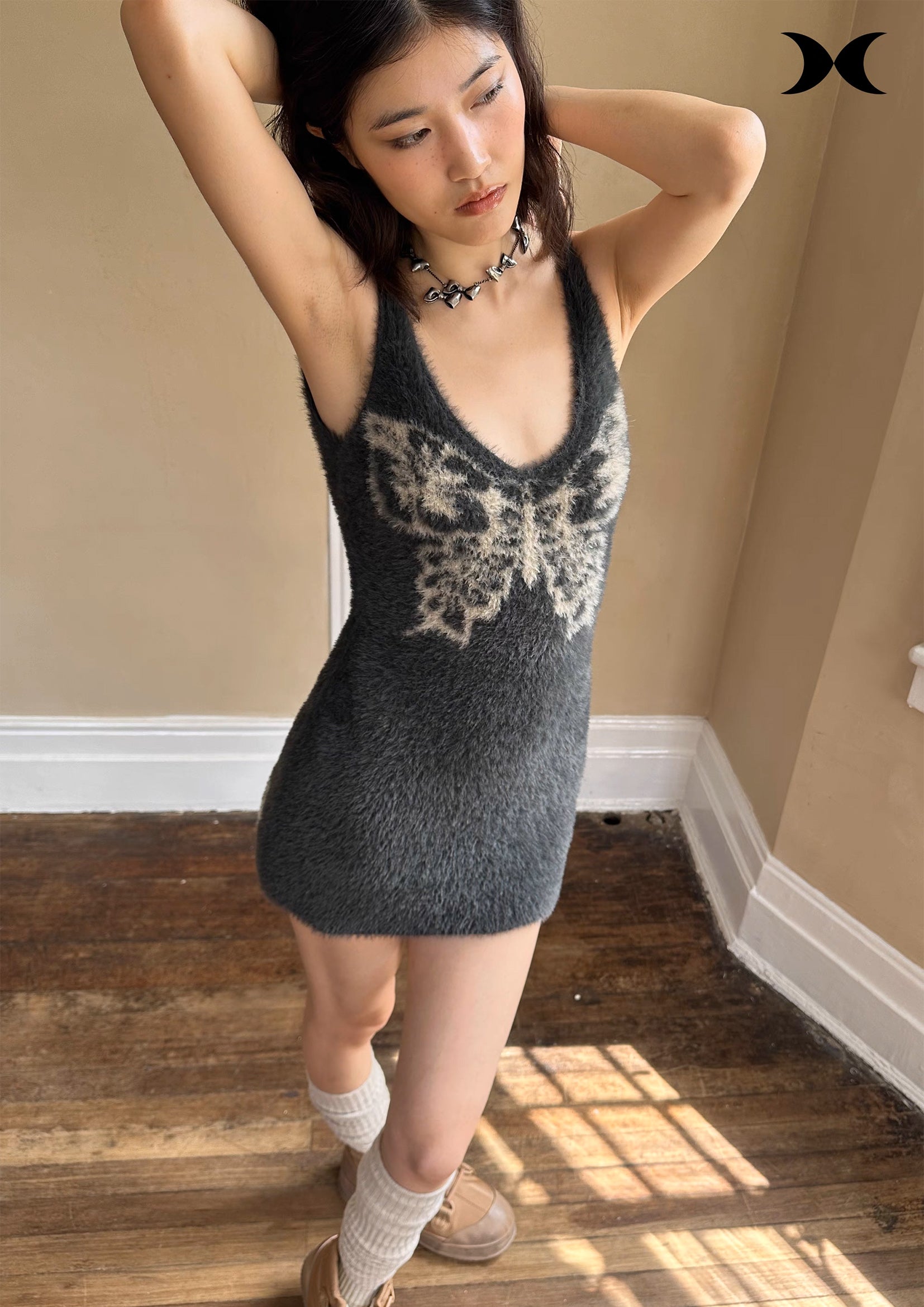 butterfly knit dress Another Girl Butterfly Knit Midi Dress