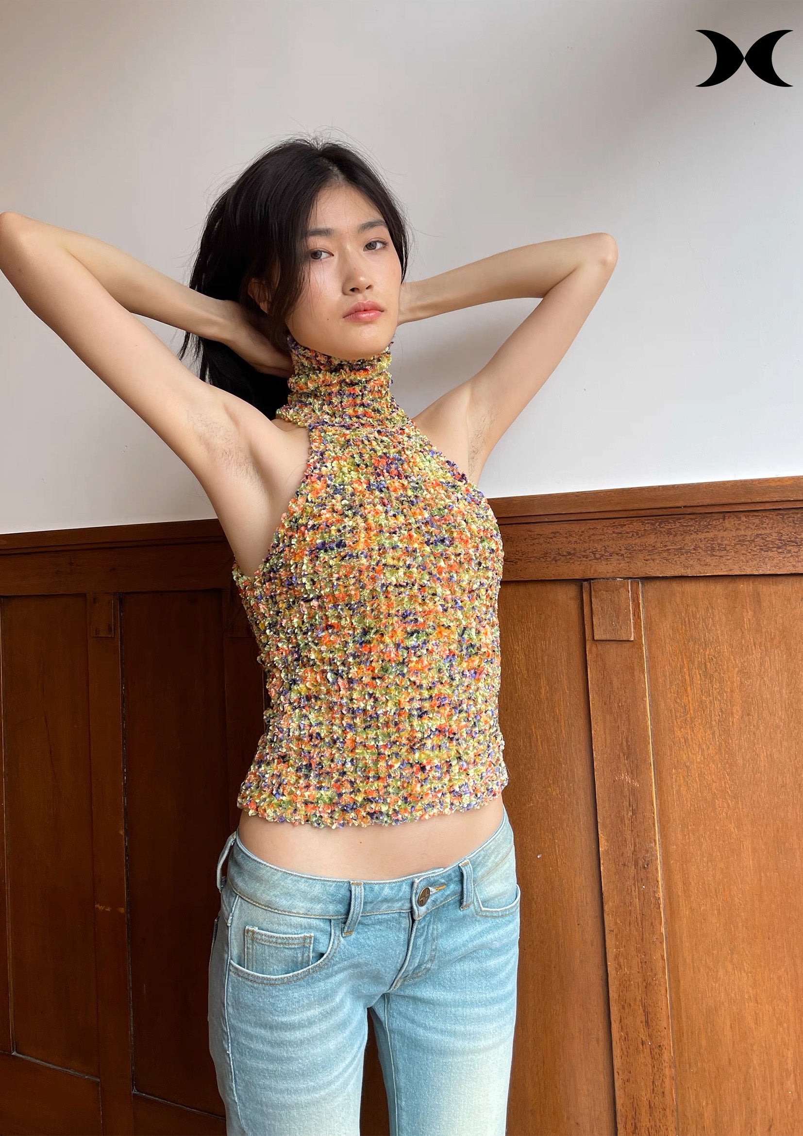 Sprinkle knit tank top - lime