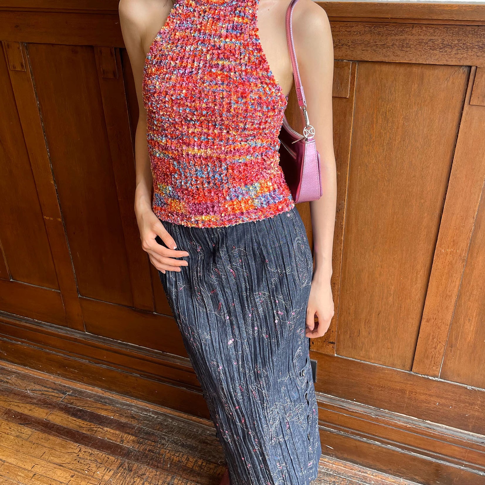 Sprinkle knit tank top - pink