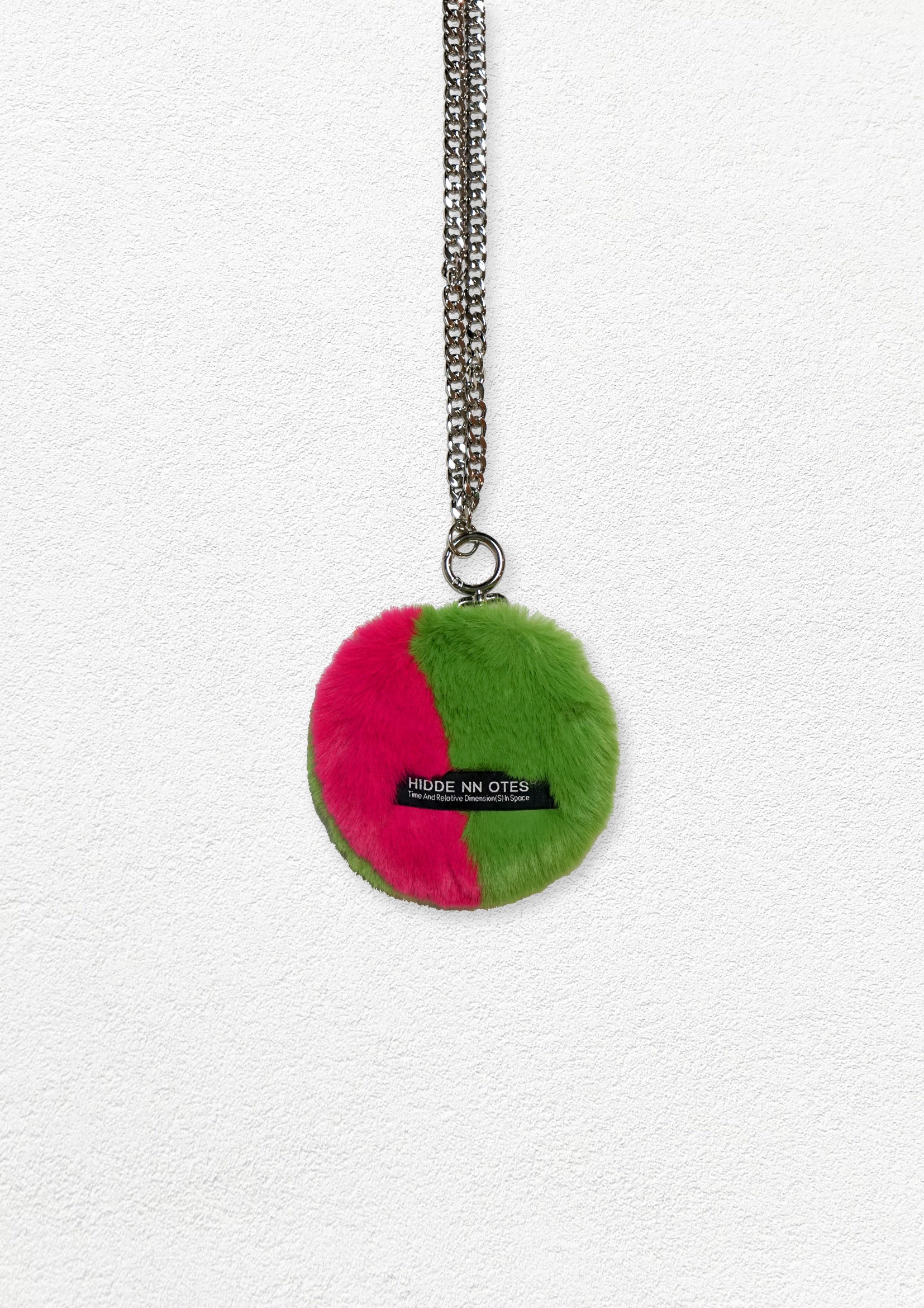 Faux fur crossbody mini round bag - Raspberry & Matcha