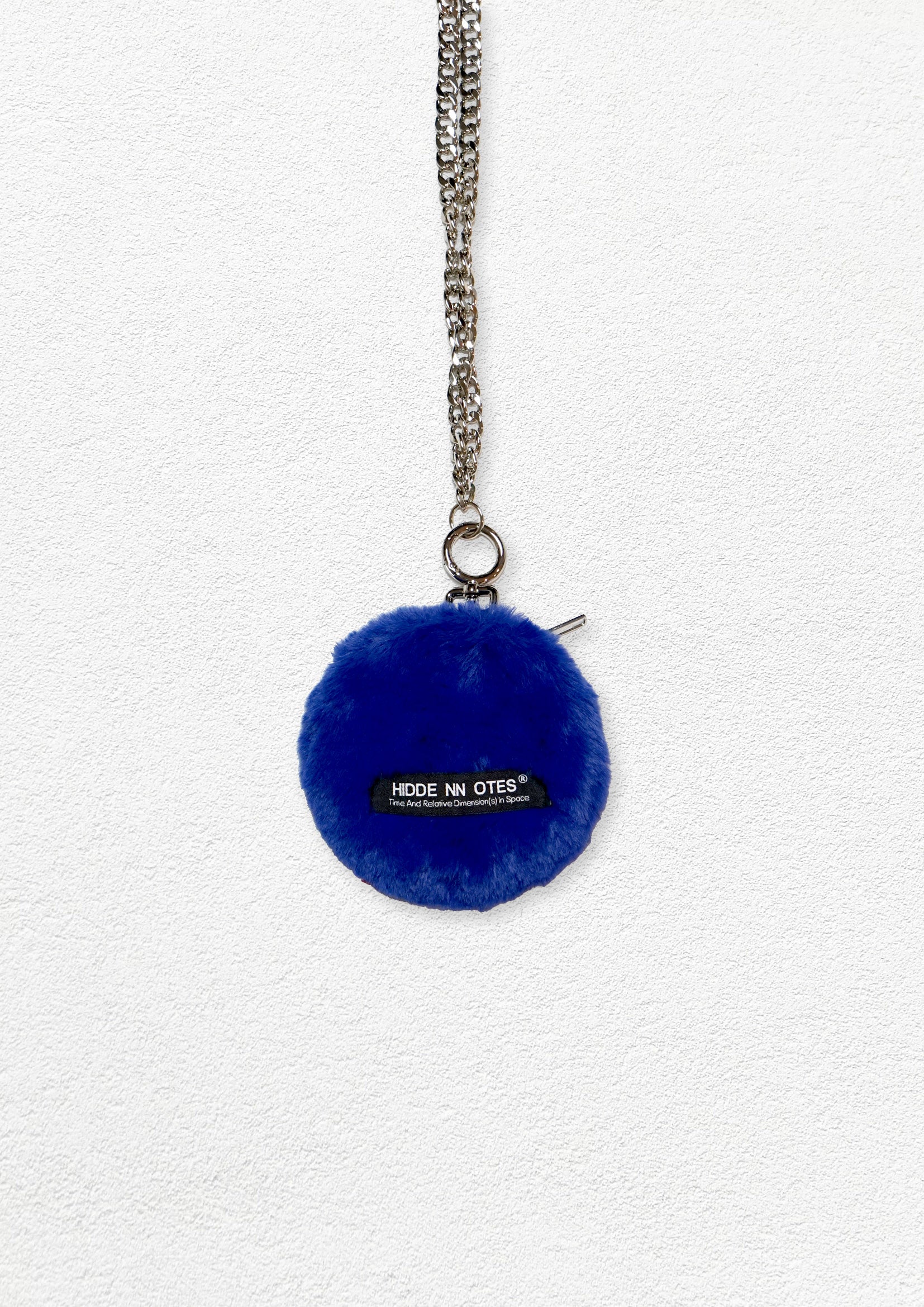 Faux fur crossbody mini round bag - klein blue