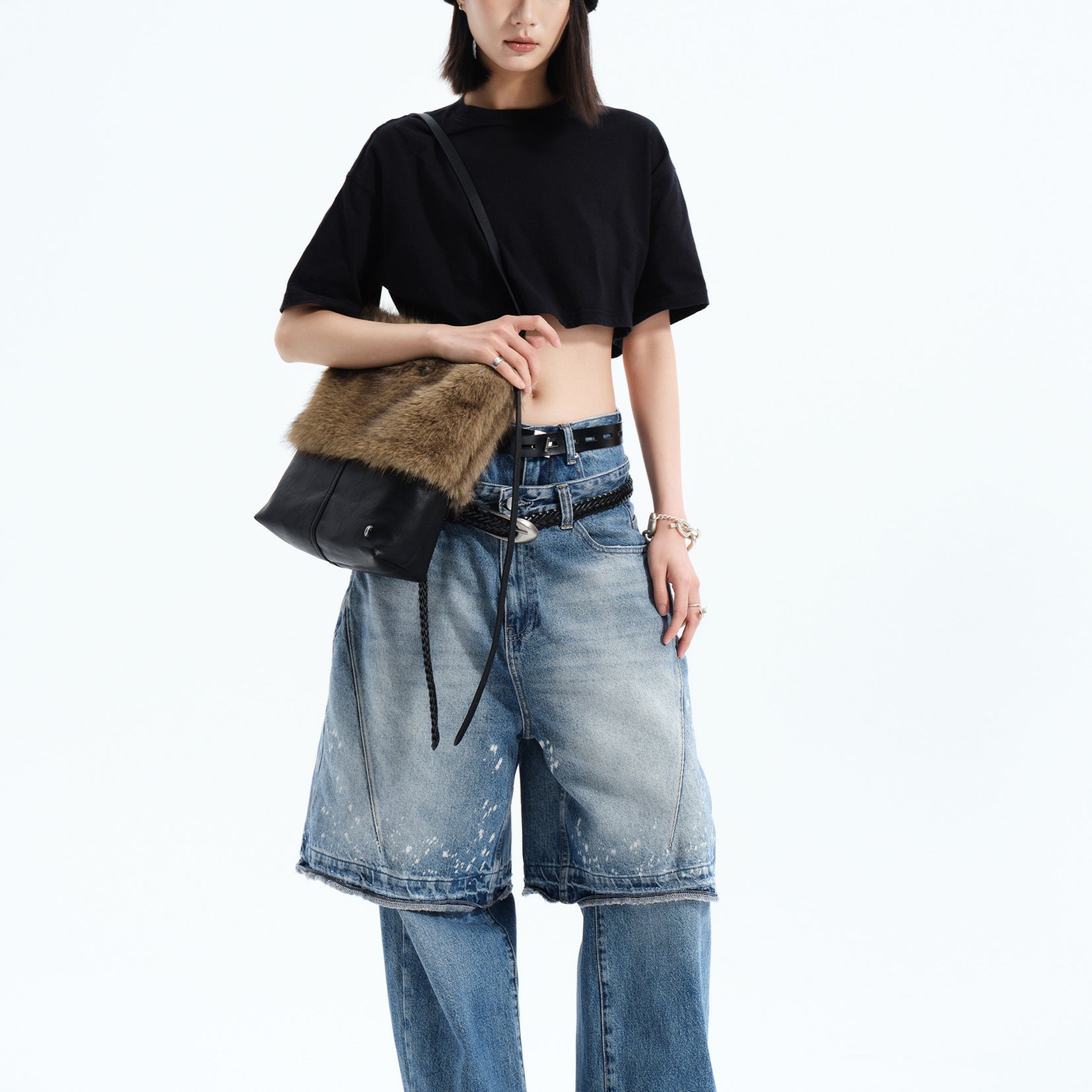 Furry splice large tote bag - fox