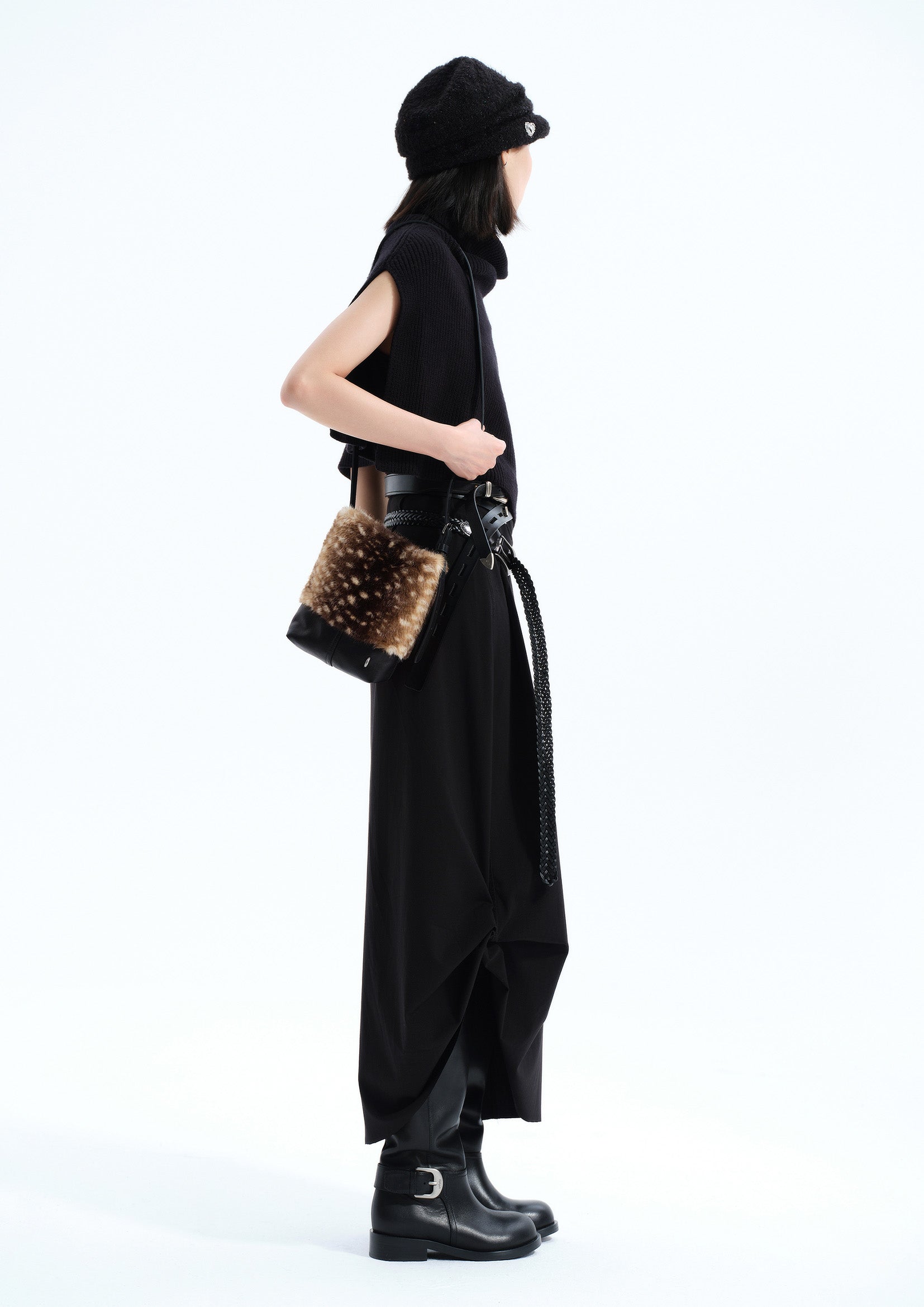 Furry splice small tote bag - deer