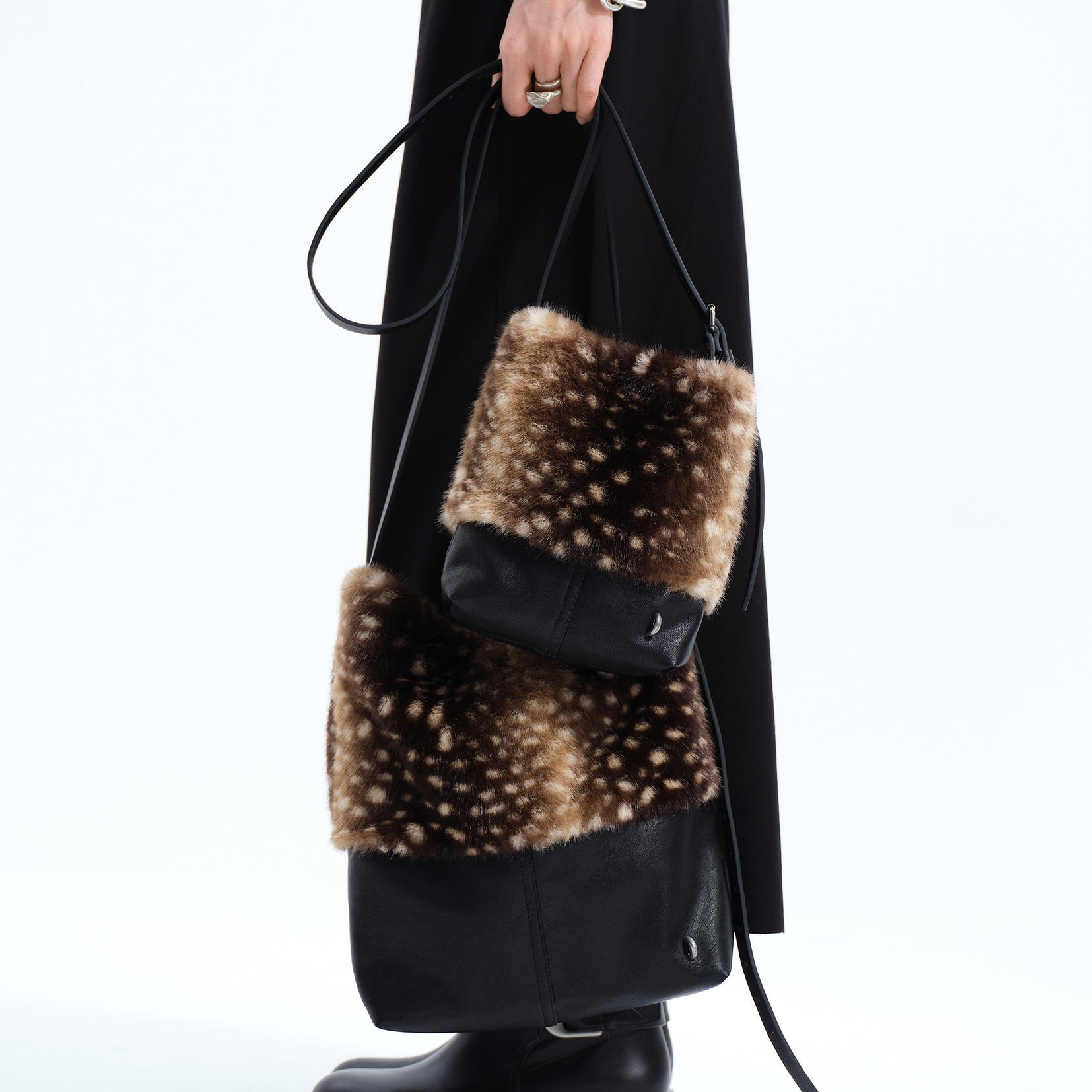 Furry splice large tote bag - deer