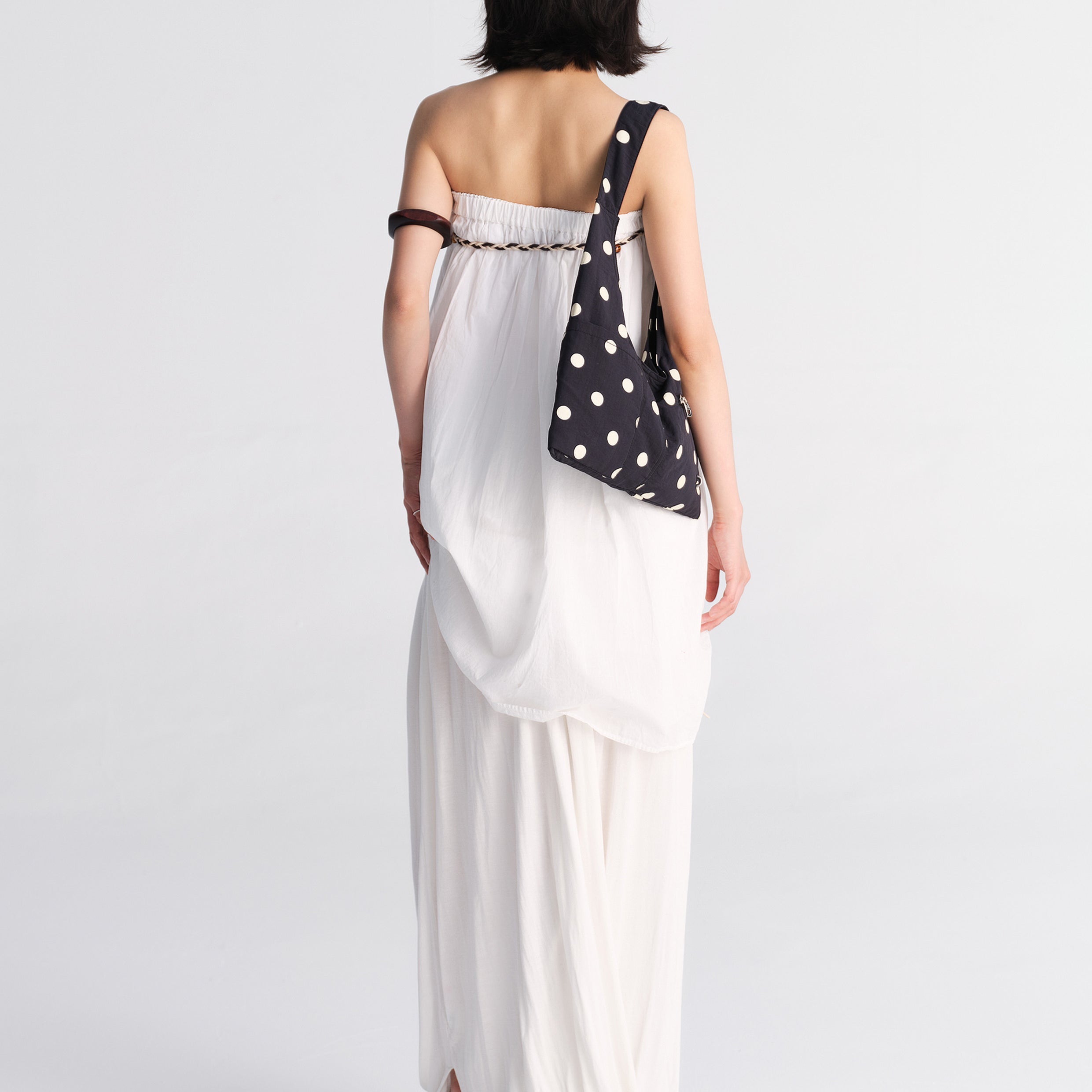Polka dots shoulder bag - black