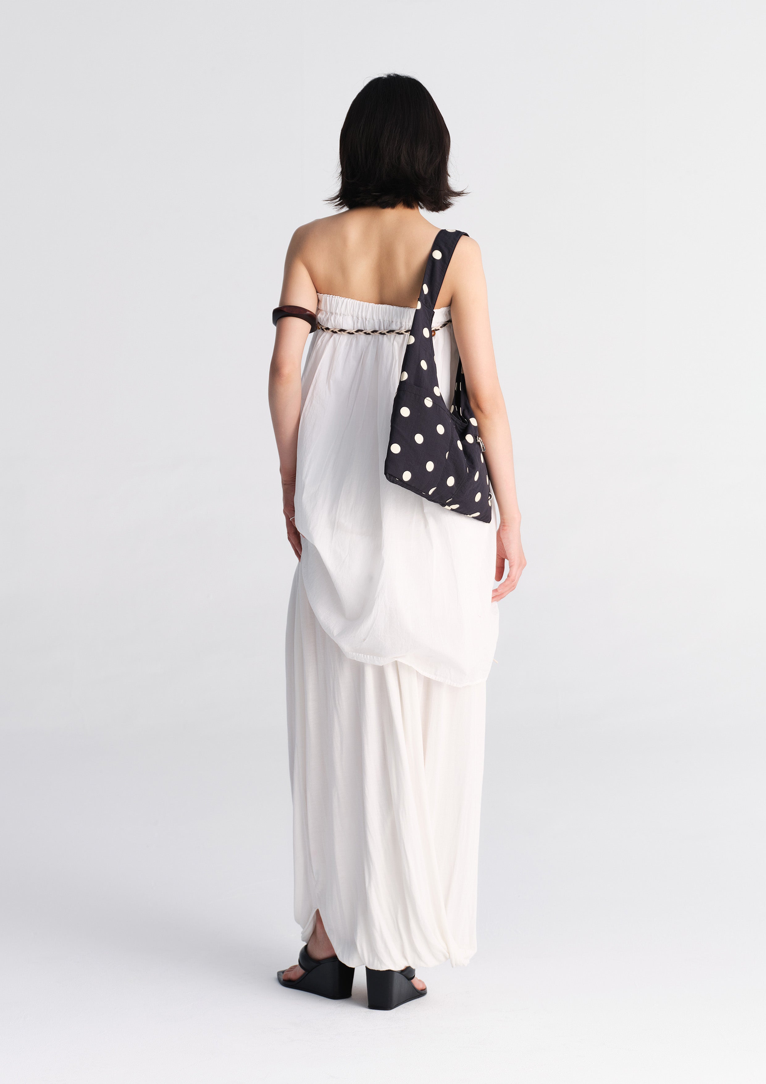 Polka dots shoulder bag - black