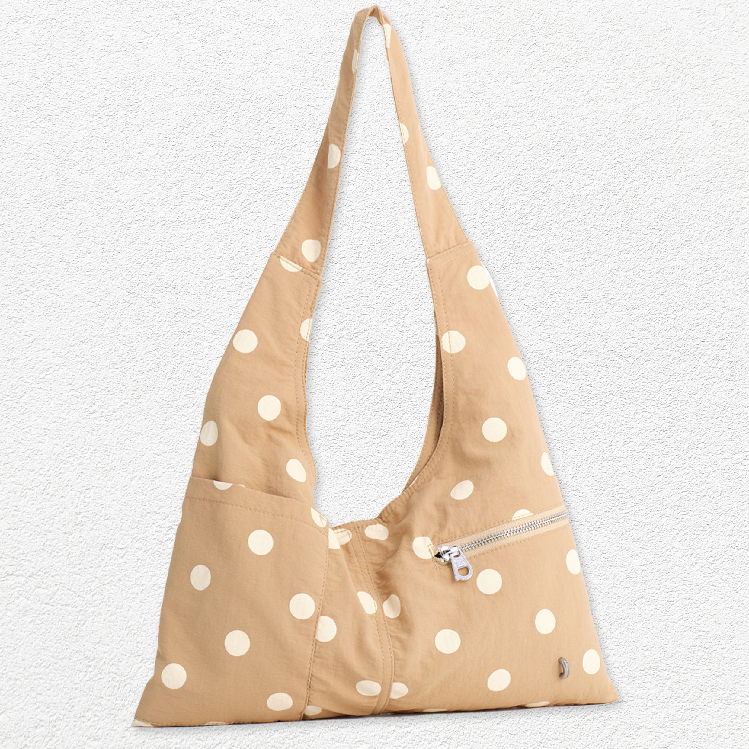 Polka dots shoulder bag - tan