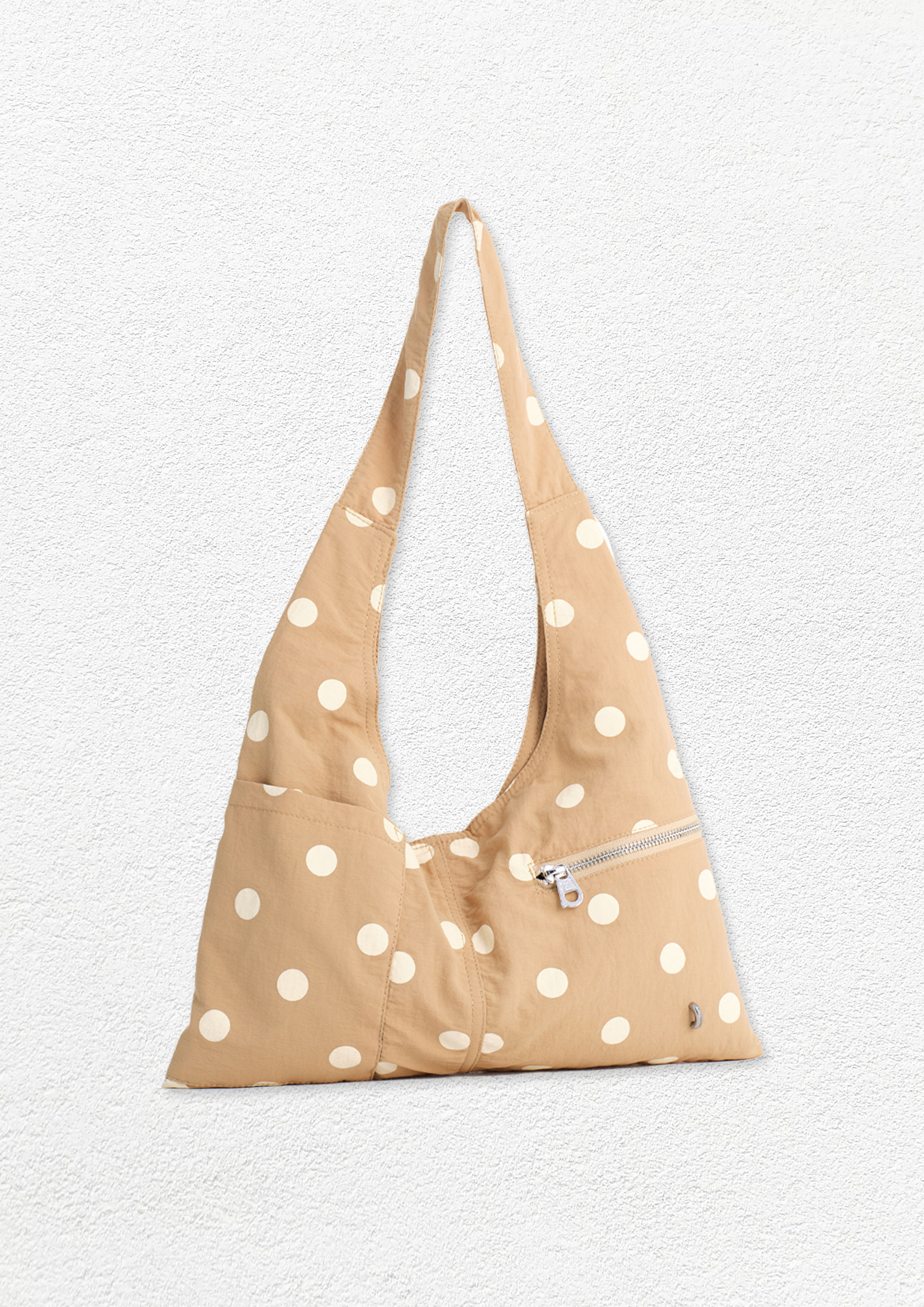 Polka dots shoulder bag - tan