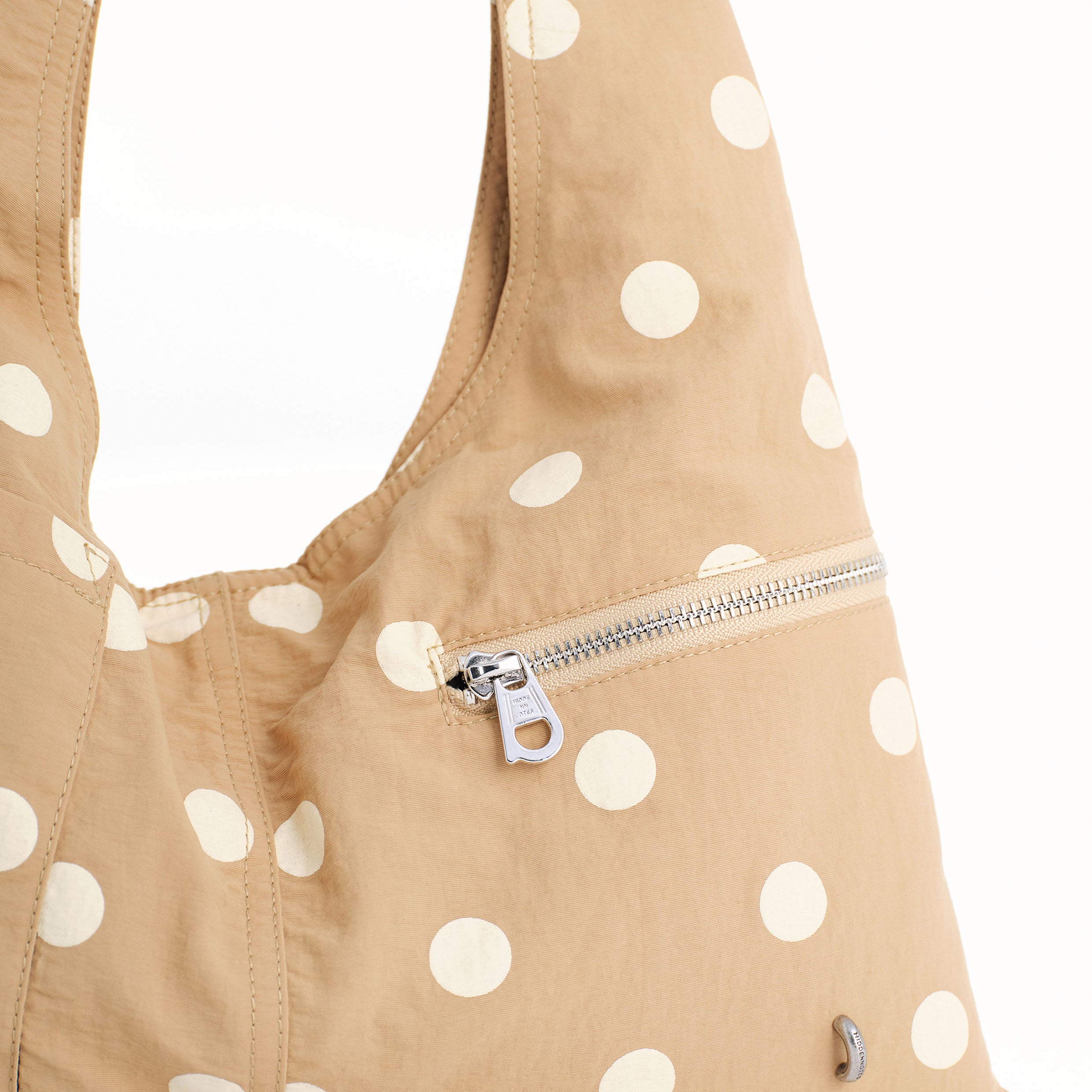 Polka dots shoulder bag - tan