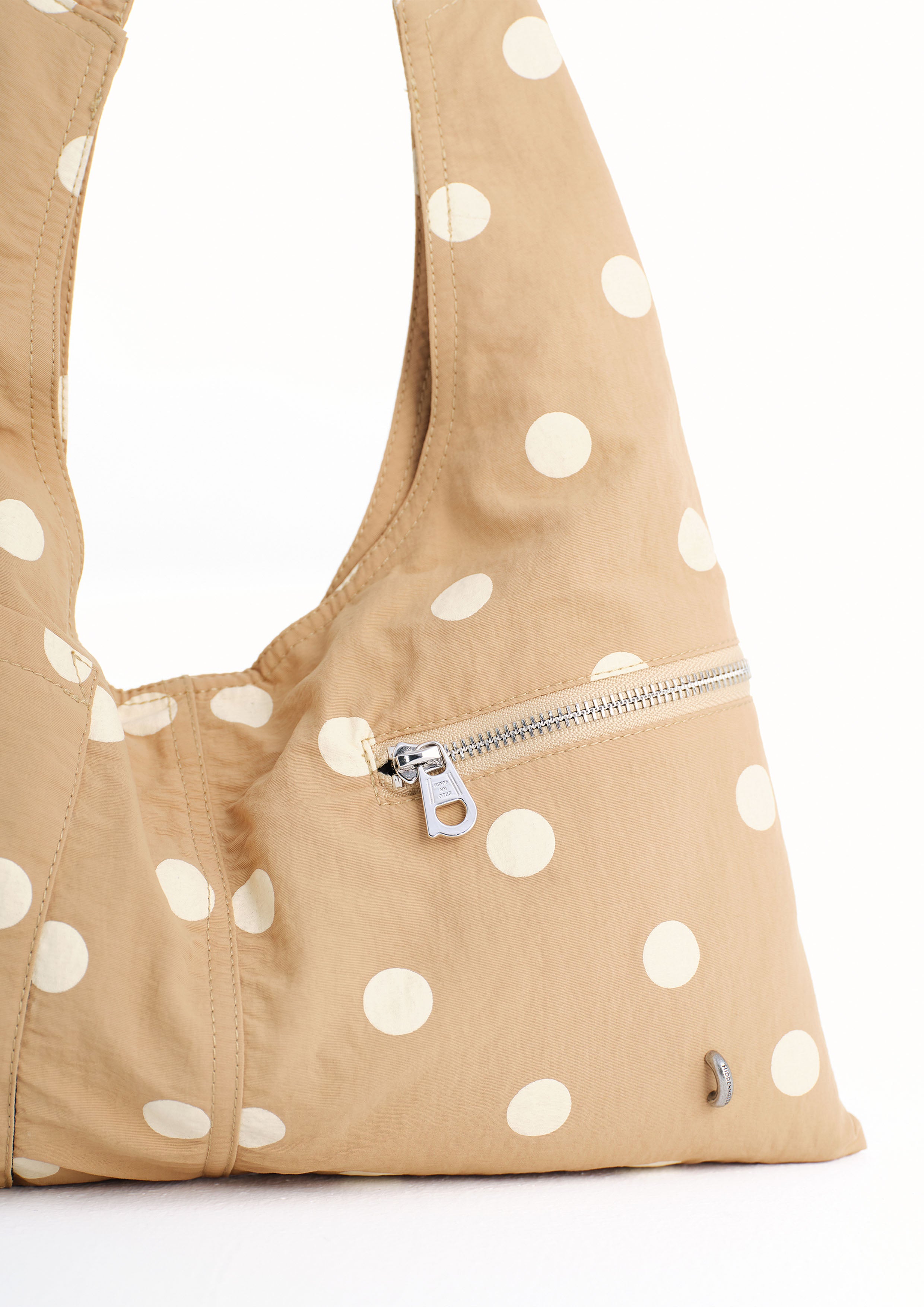 Polka dots shoulder bag - tan