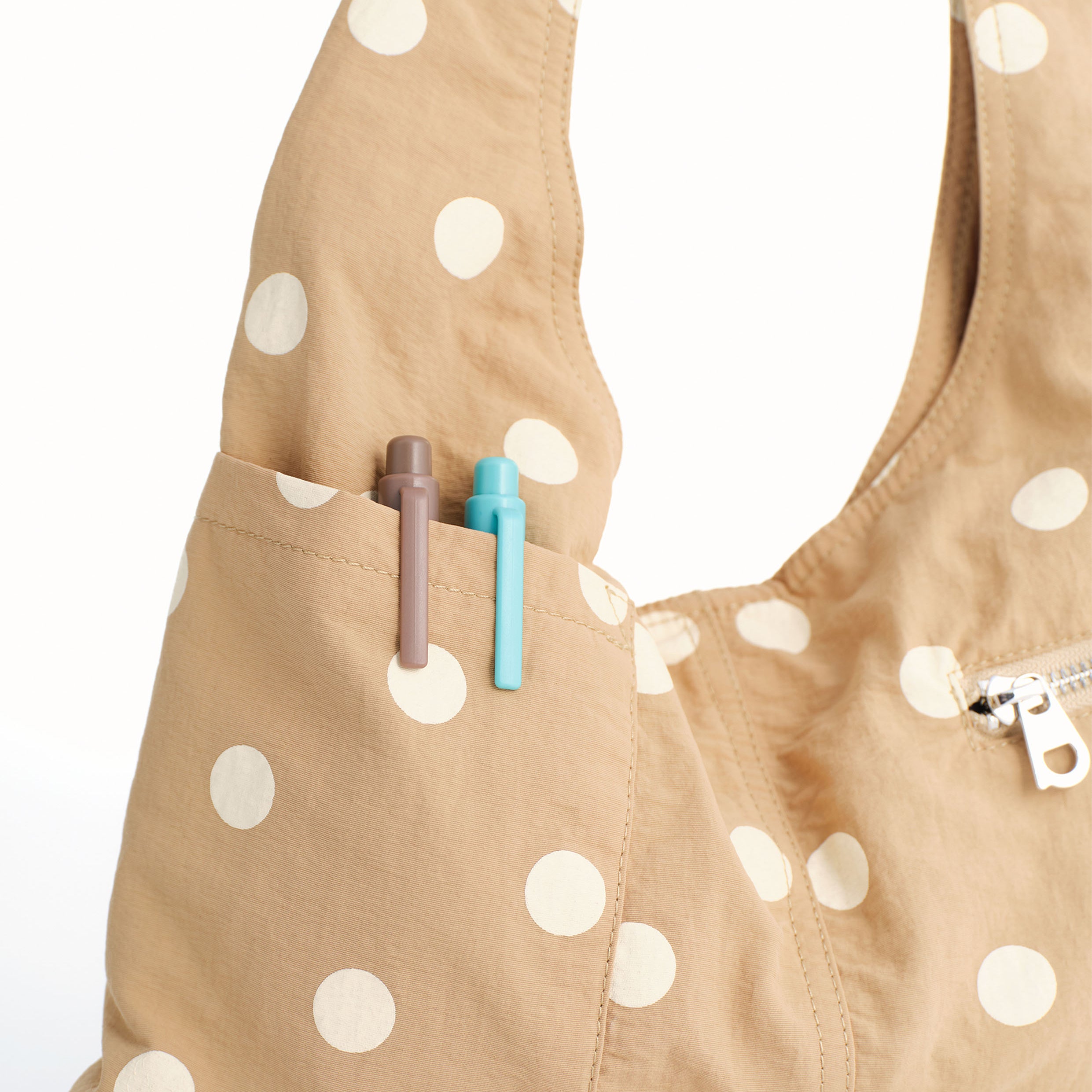 Polka dots shoulder bag - tan