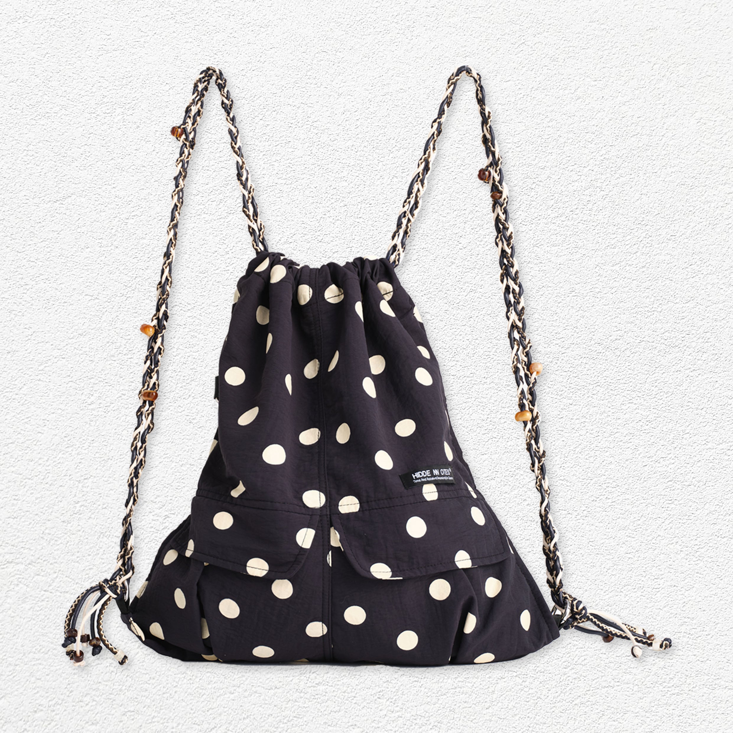 Polka dots 3-in-1 backpack - black