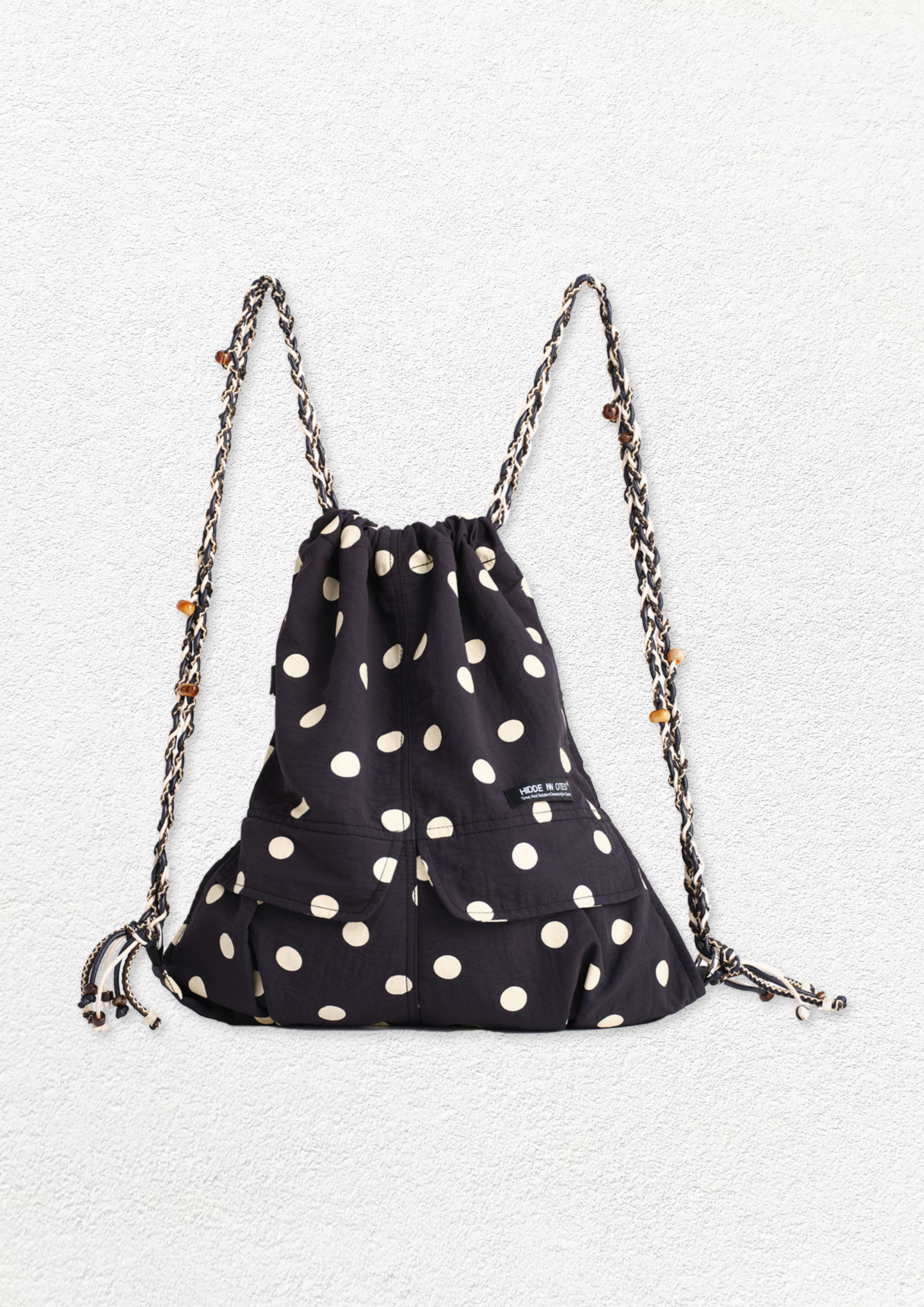 Polka dots 3-in-1 backpack - black