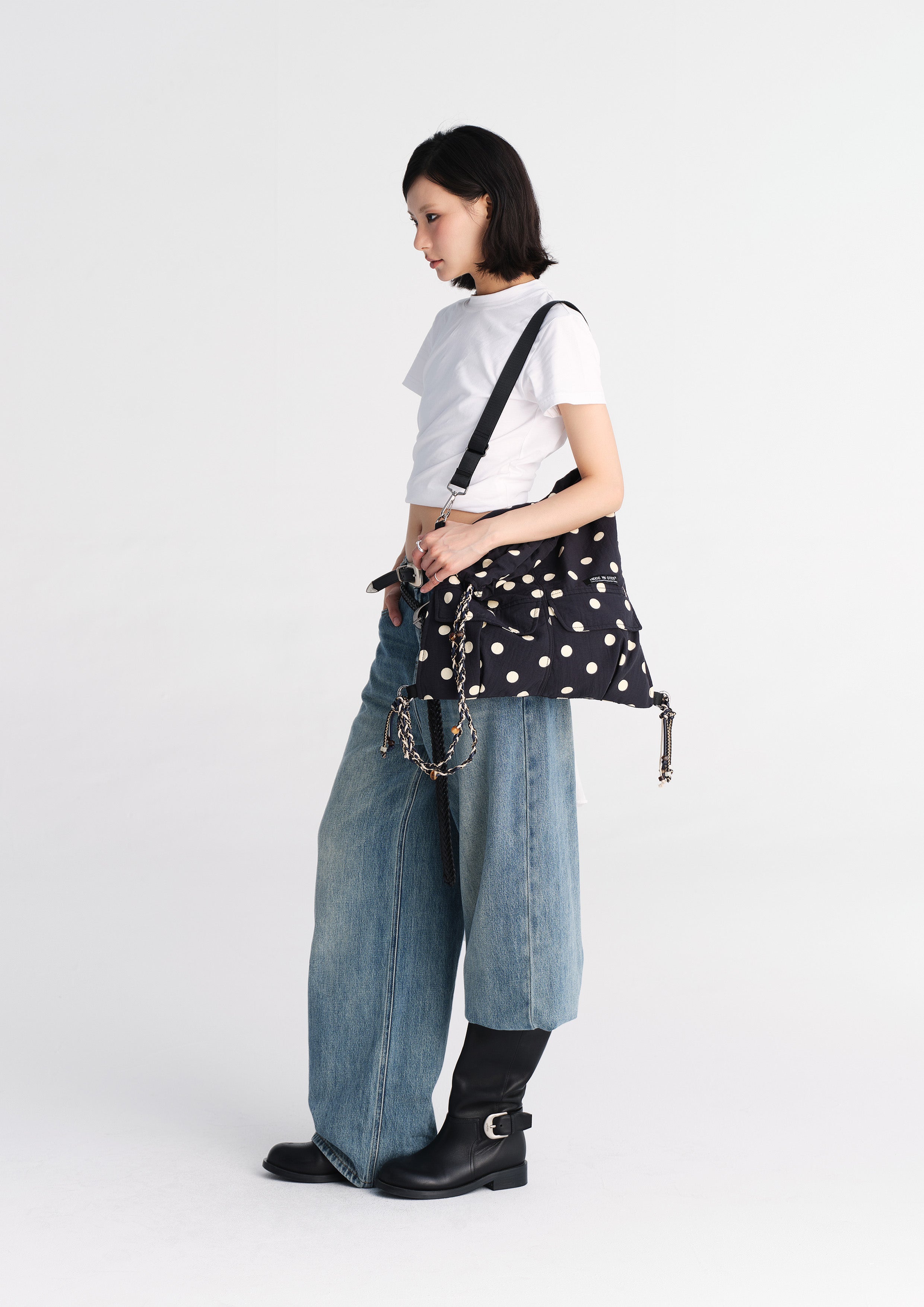 Polka dots 3-in-1 backpack - black