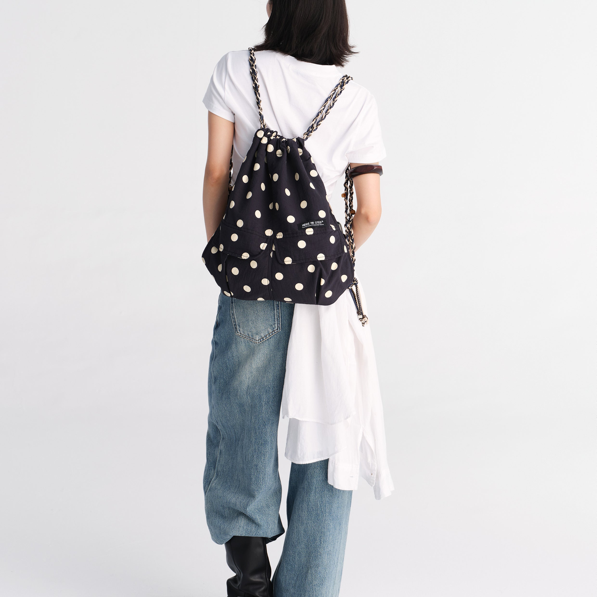 Polka dots 3-in-1 backpack - black