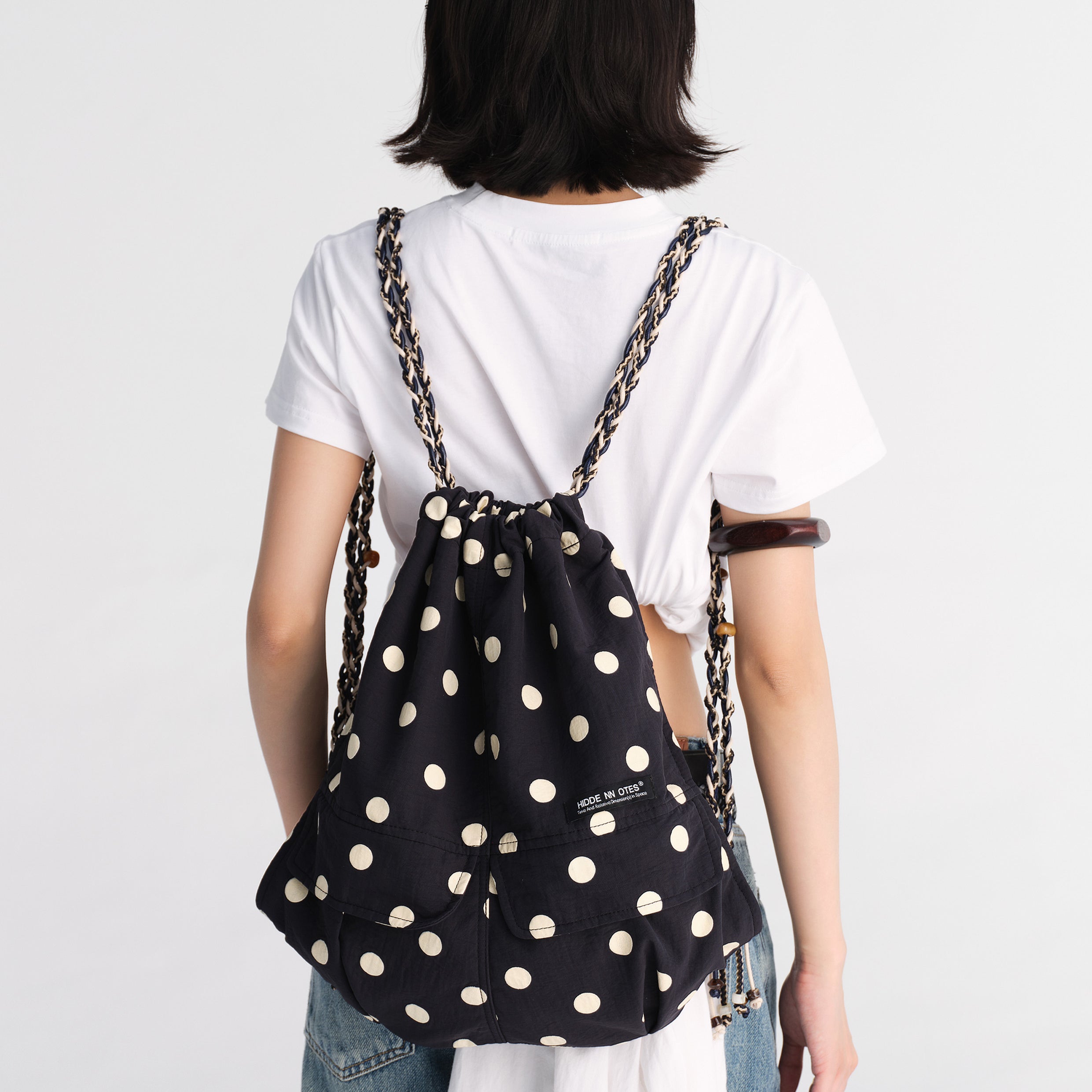 Polka dots 3-in-1 backpack - black