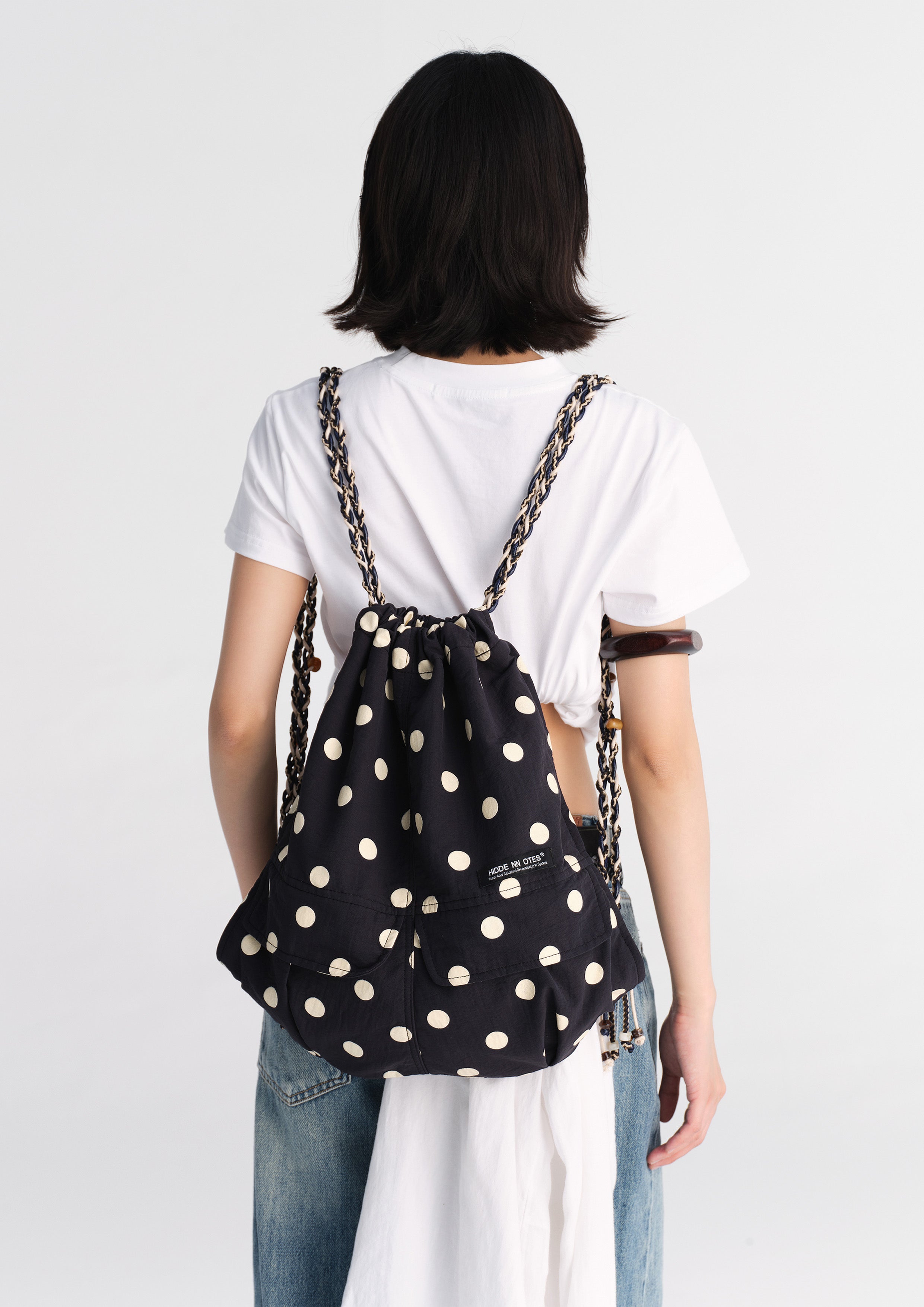 Polka dots 3-in-1 backpack - black