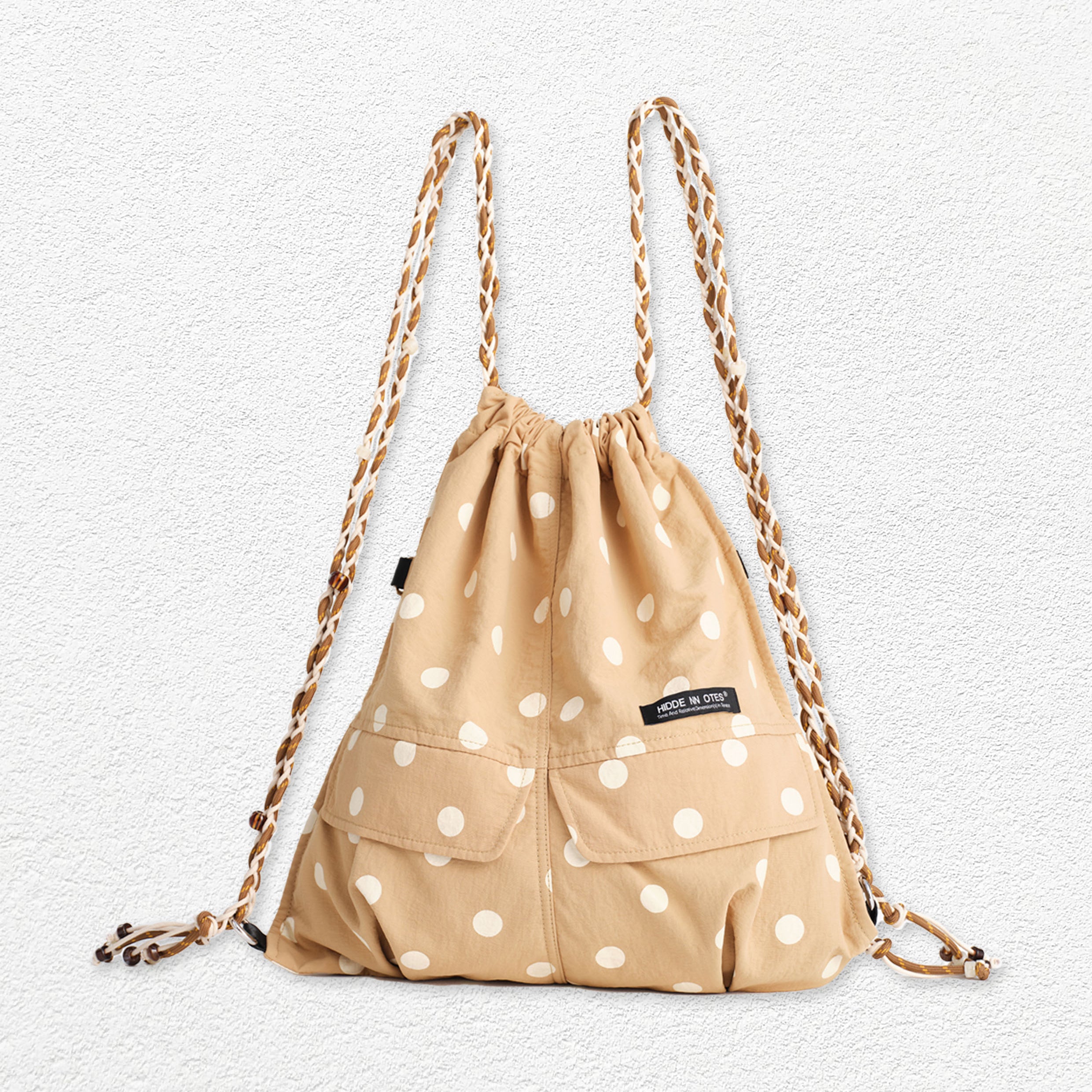Polka dots 3-in-1 backpack - tan