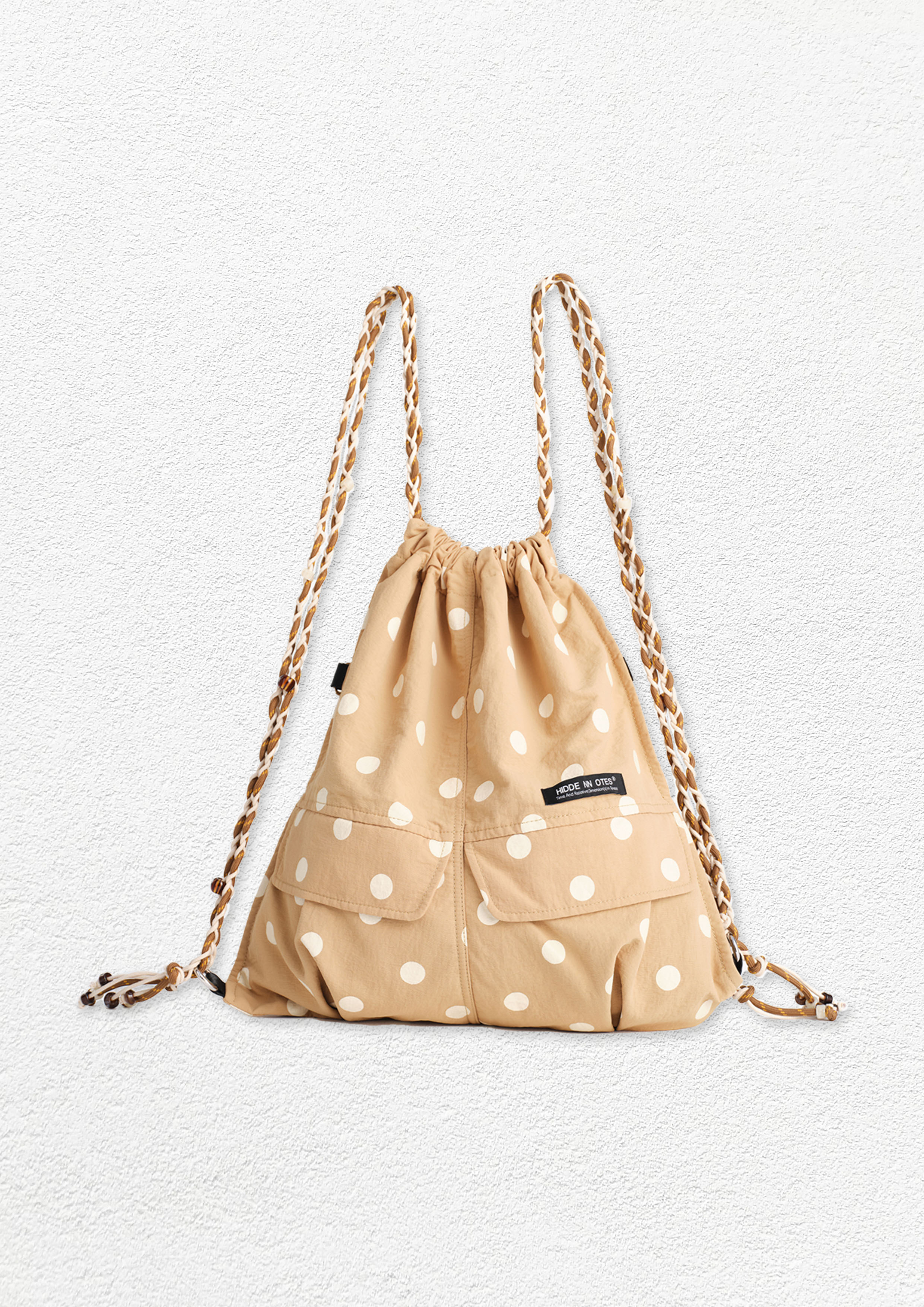 Polka dots 3-in-1 backpack - tan