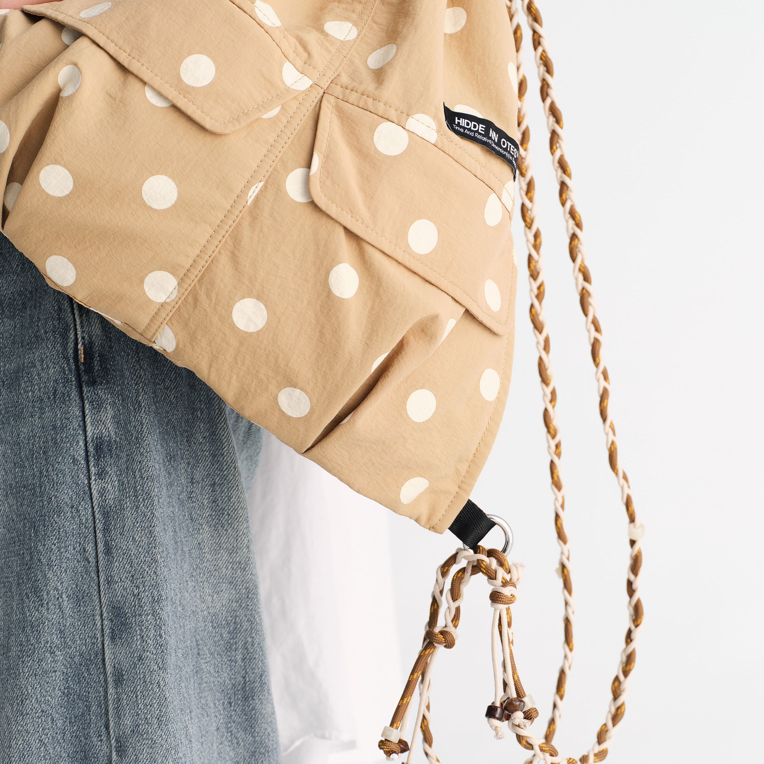 Polka dots 3-in-1 backpack - tan