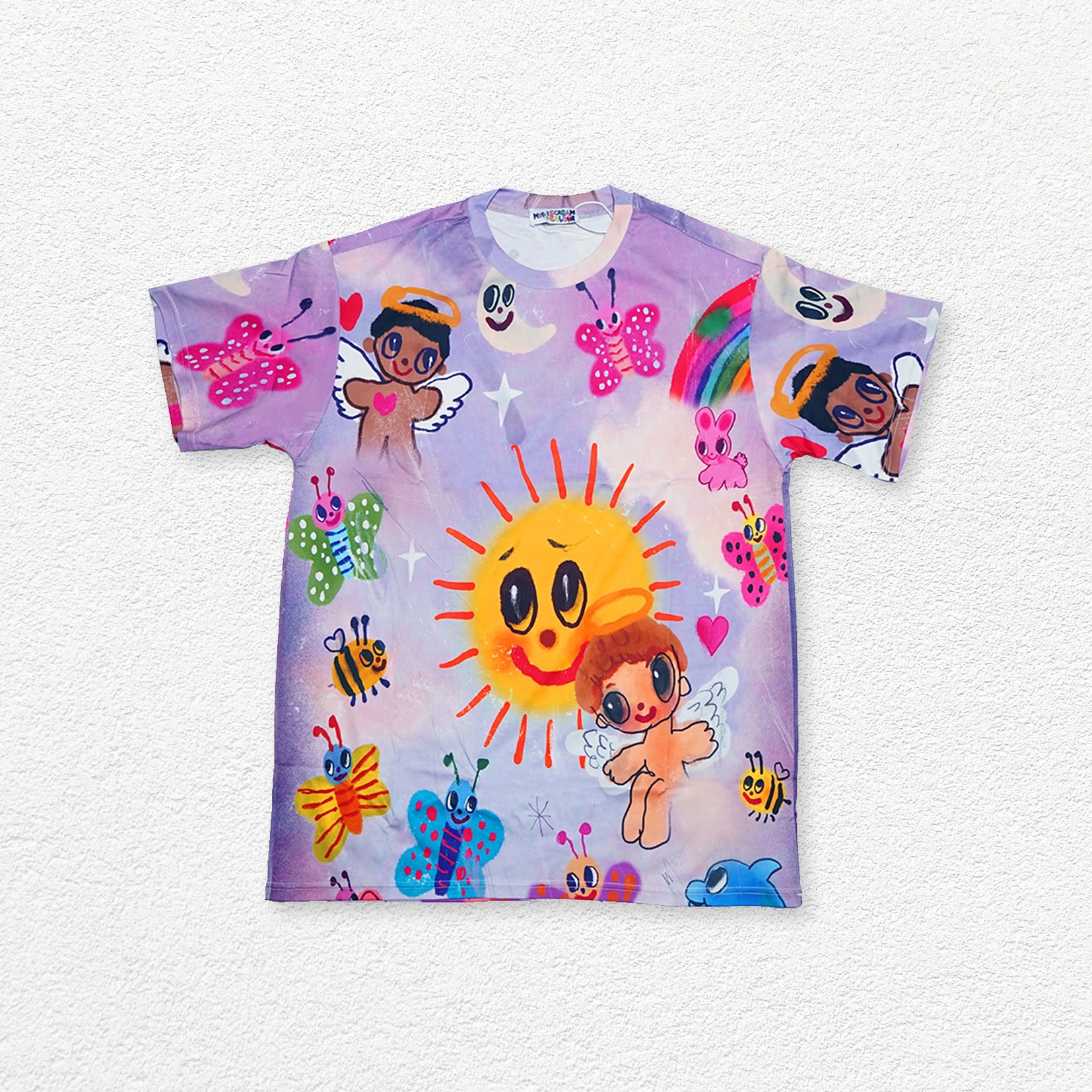 Smiley sun oversized tee - lavender