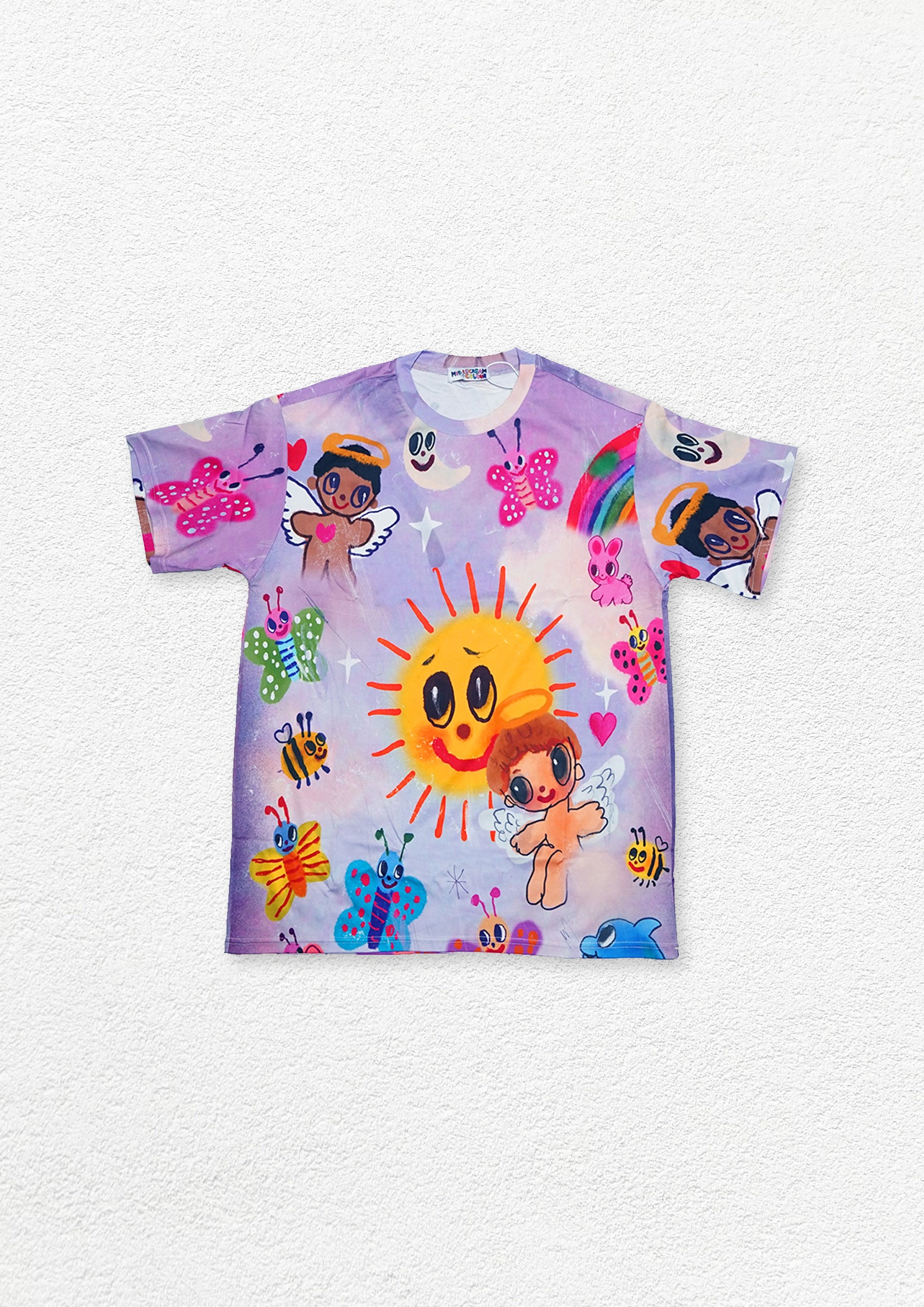 Smiley sun oversized tee - lavender