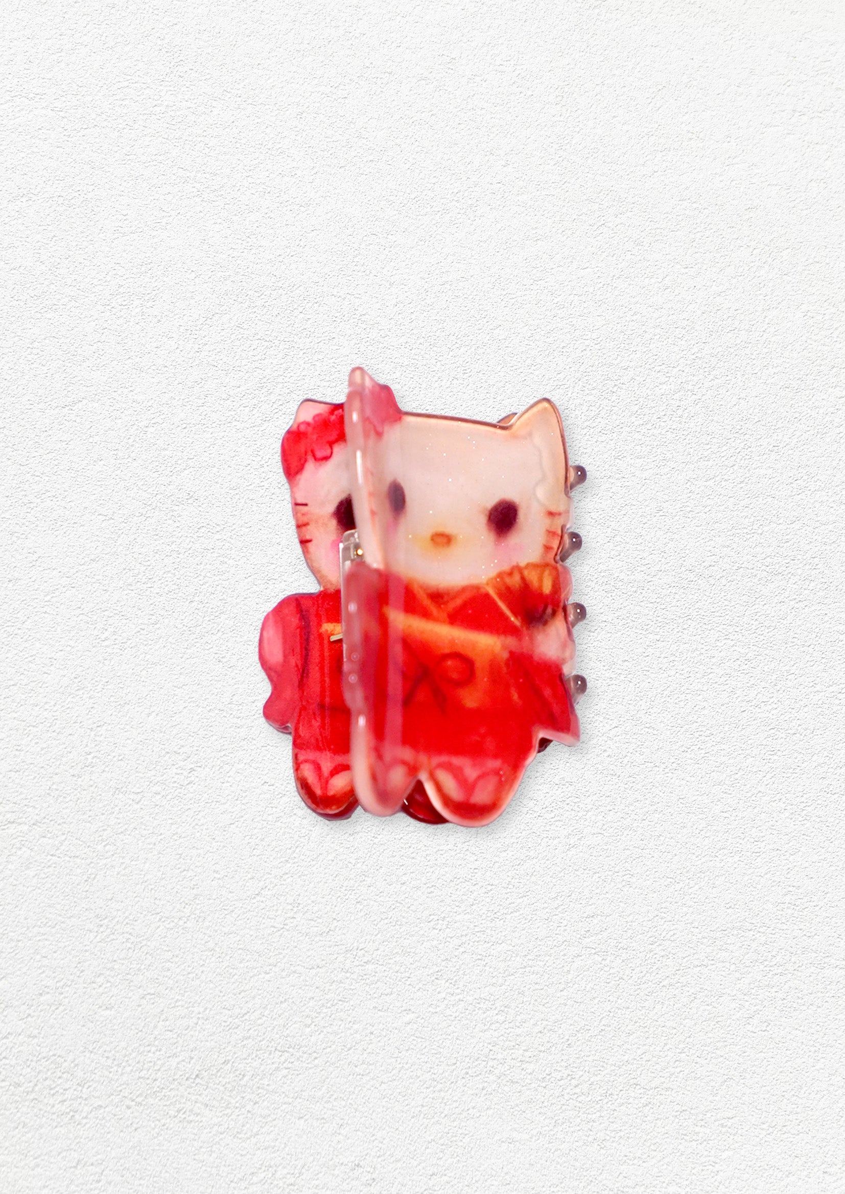 Kimono kitty hair claw - tomato red