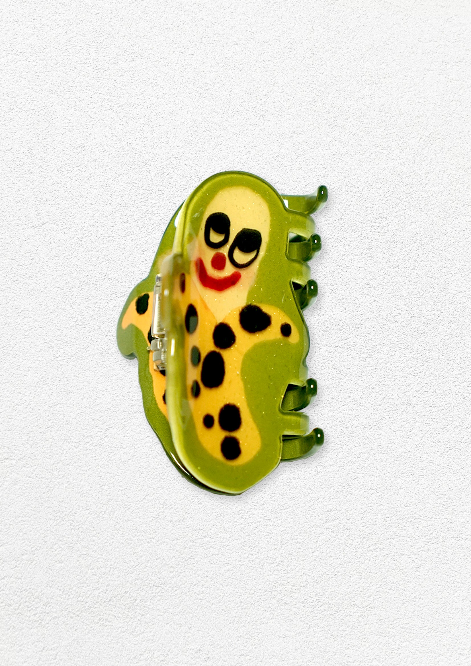 Dotted banana hair claw - olive