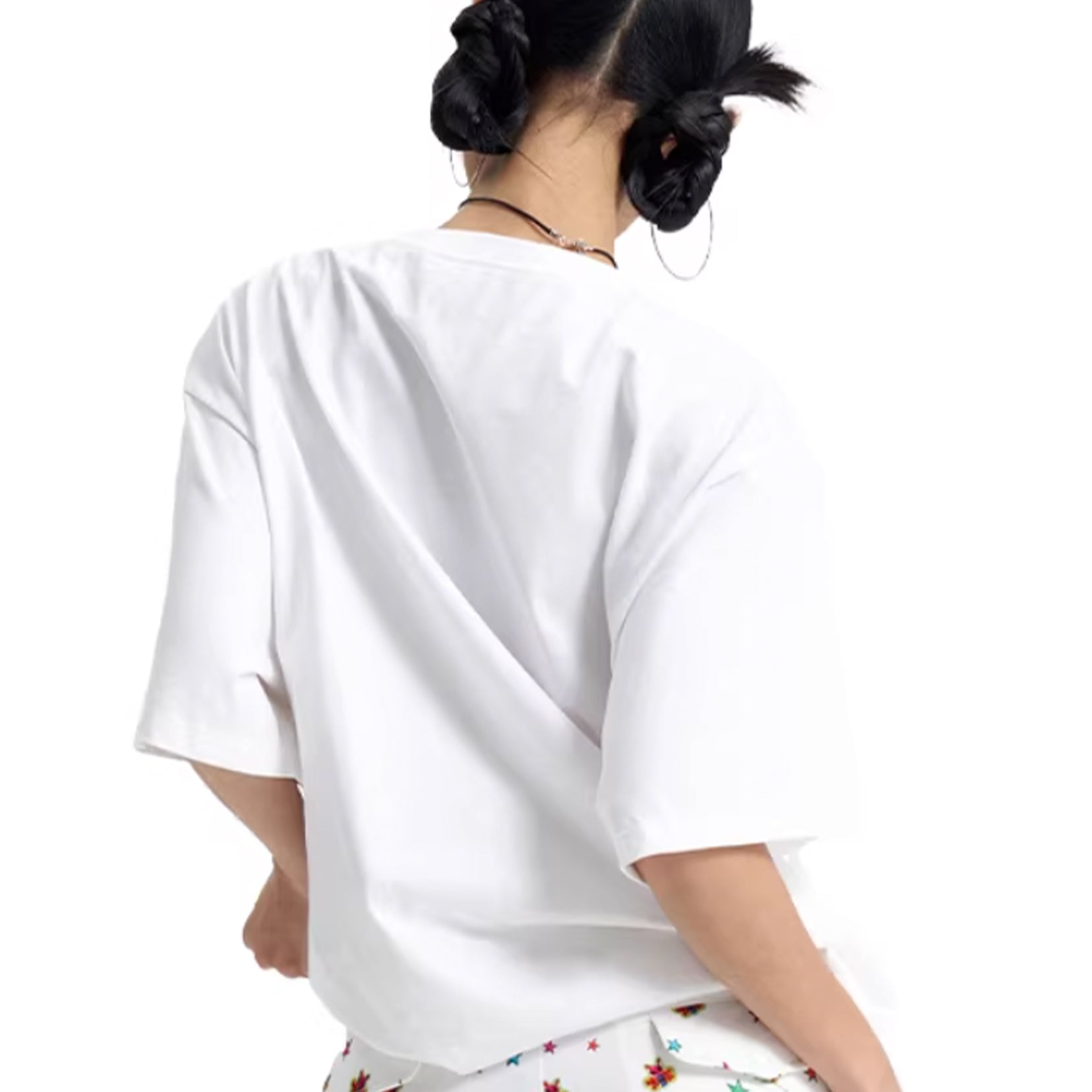 Typography unisex oversized tee - white