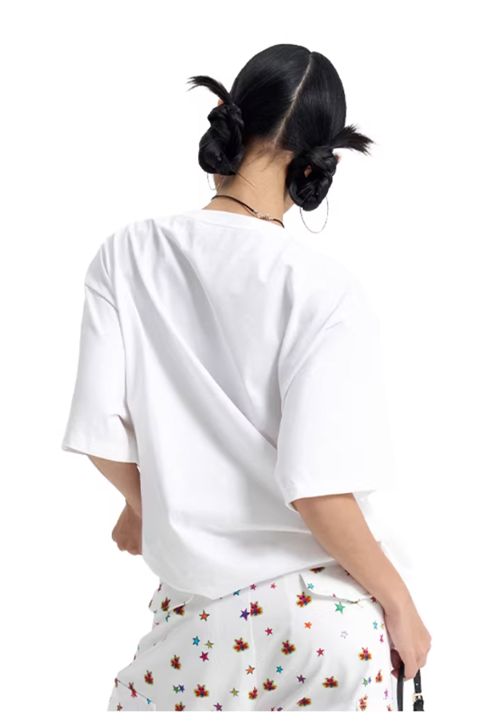 Typography unisex oversized tee - white