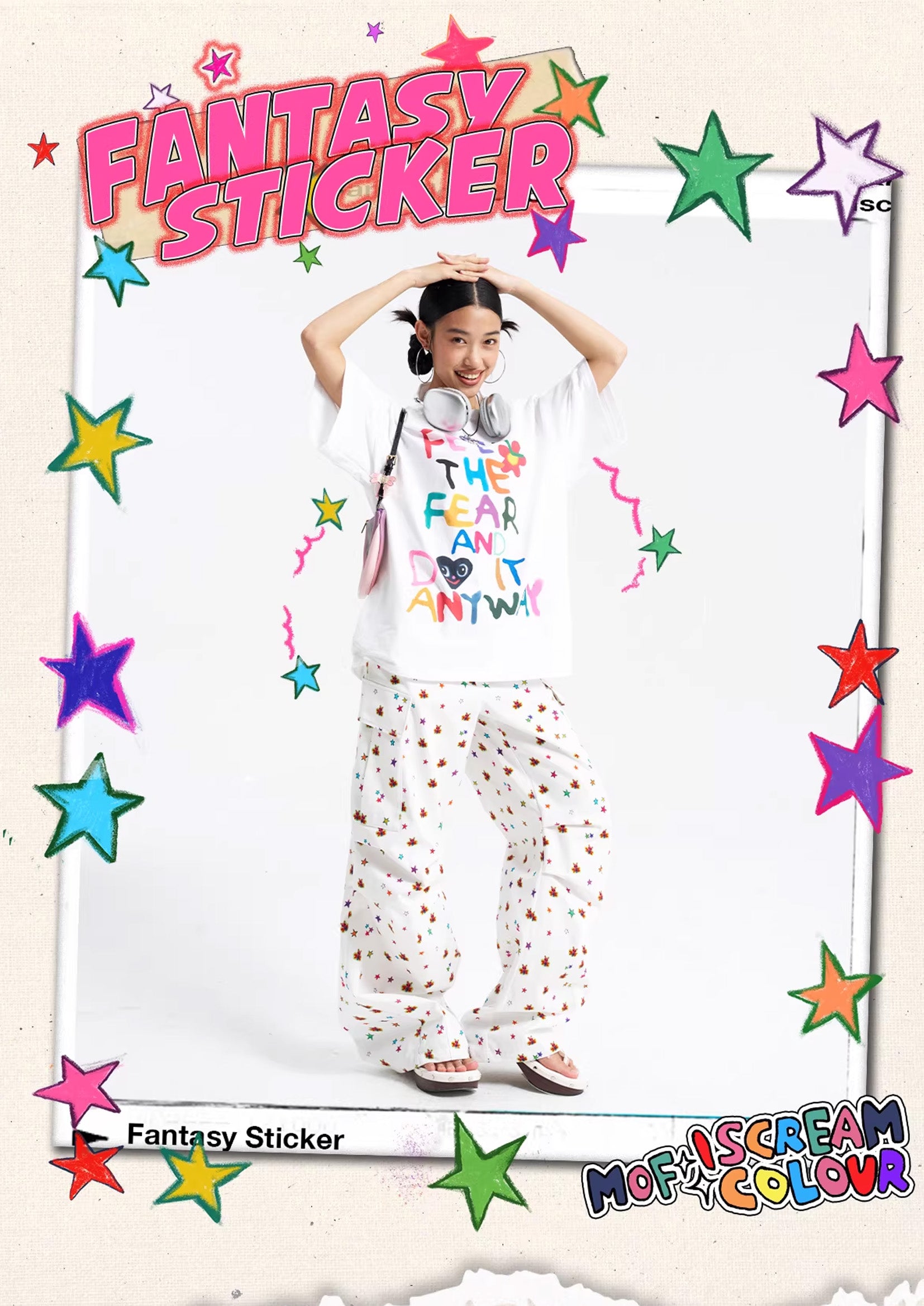 Typography unisex oversized tee - white