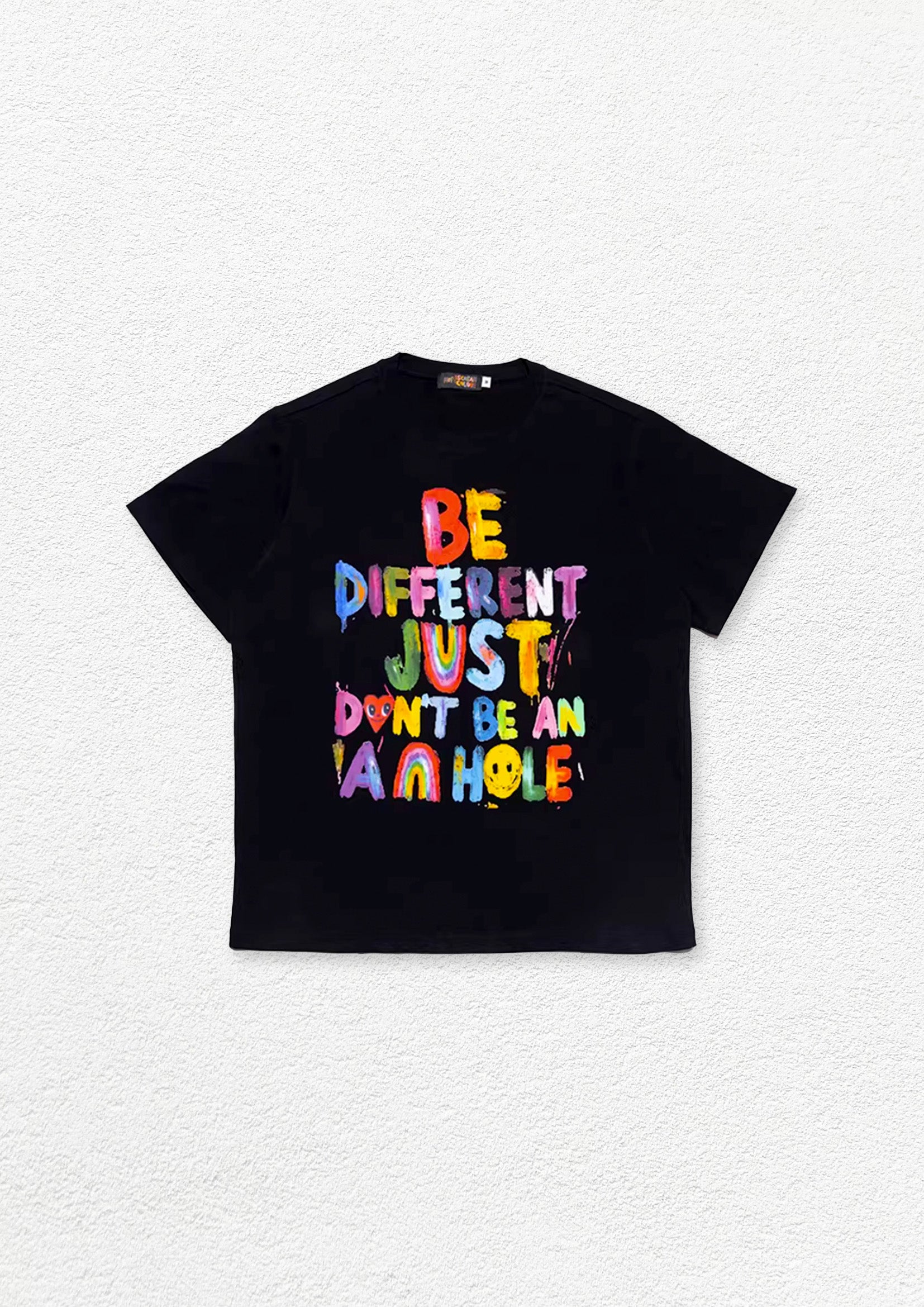 Typography unisex oversized tee - black