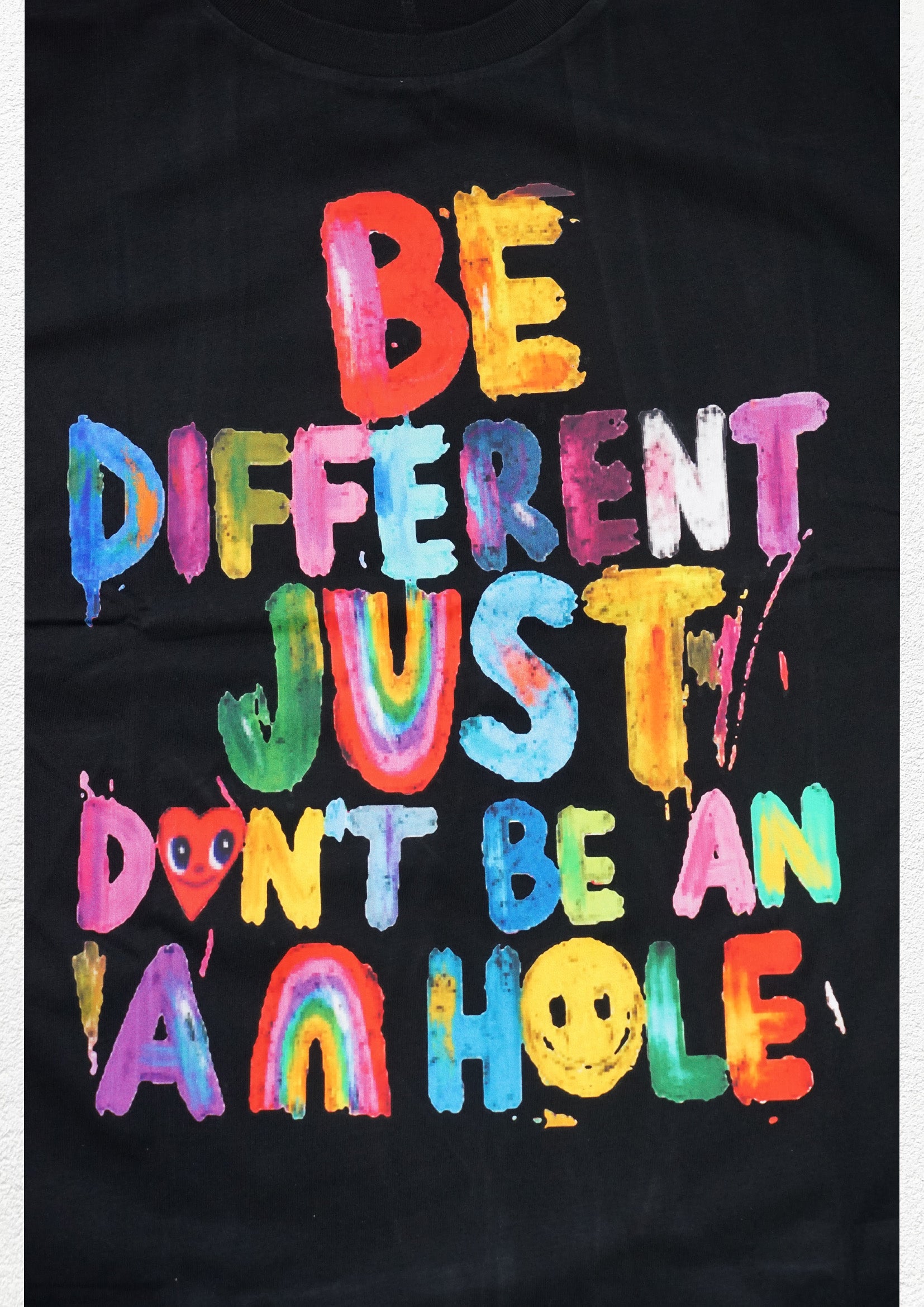 Typography unisex oversized tee - black