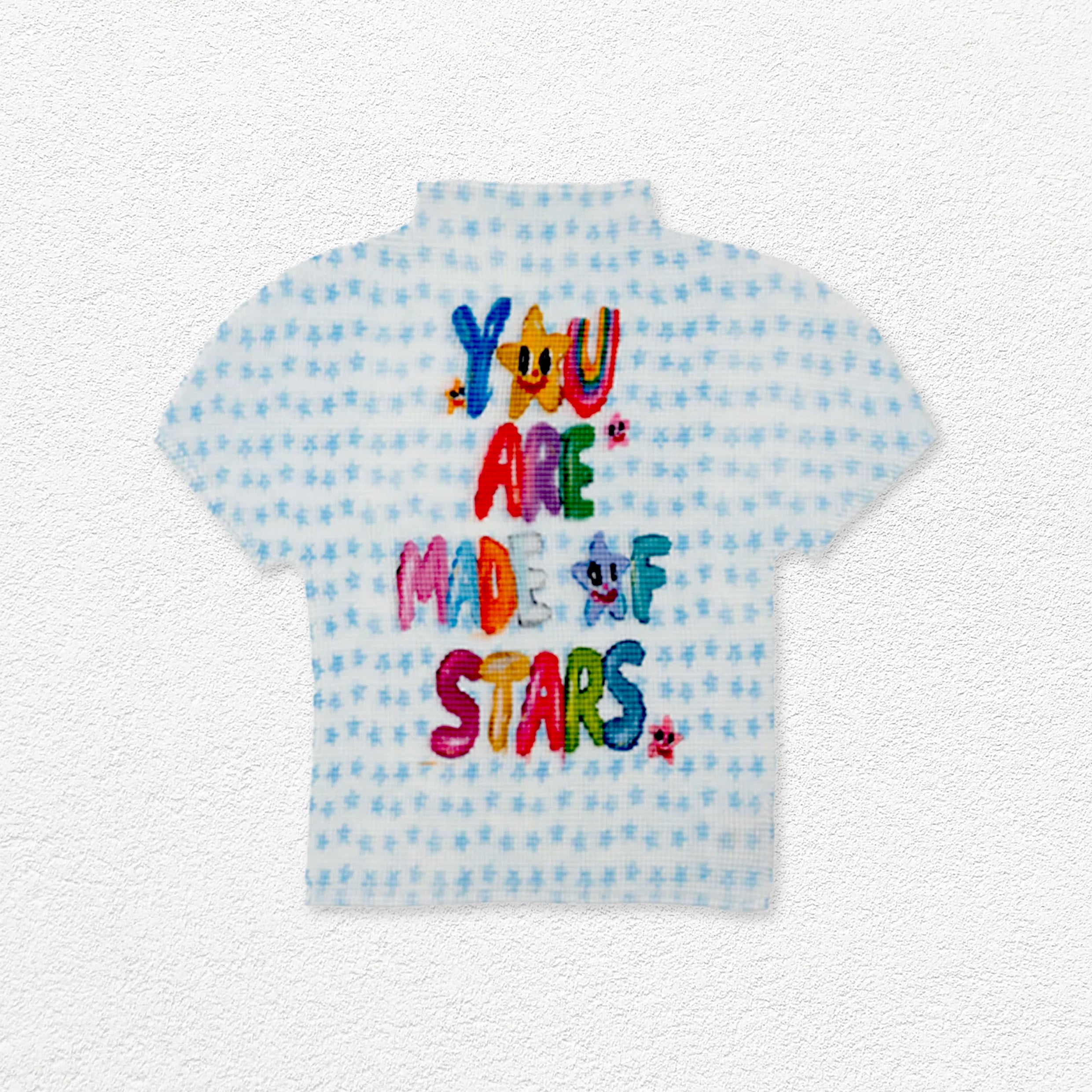Typography crinkle stretch crop tee - white