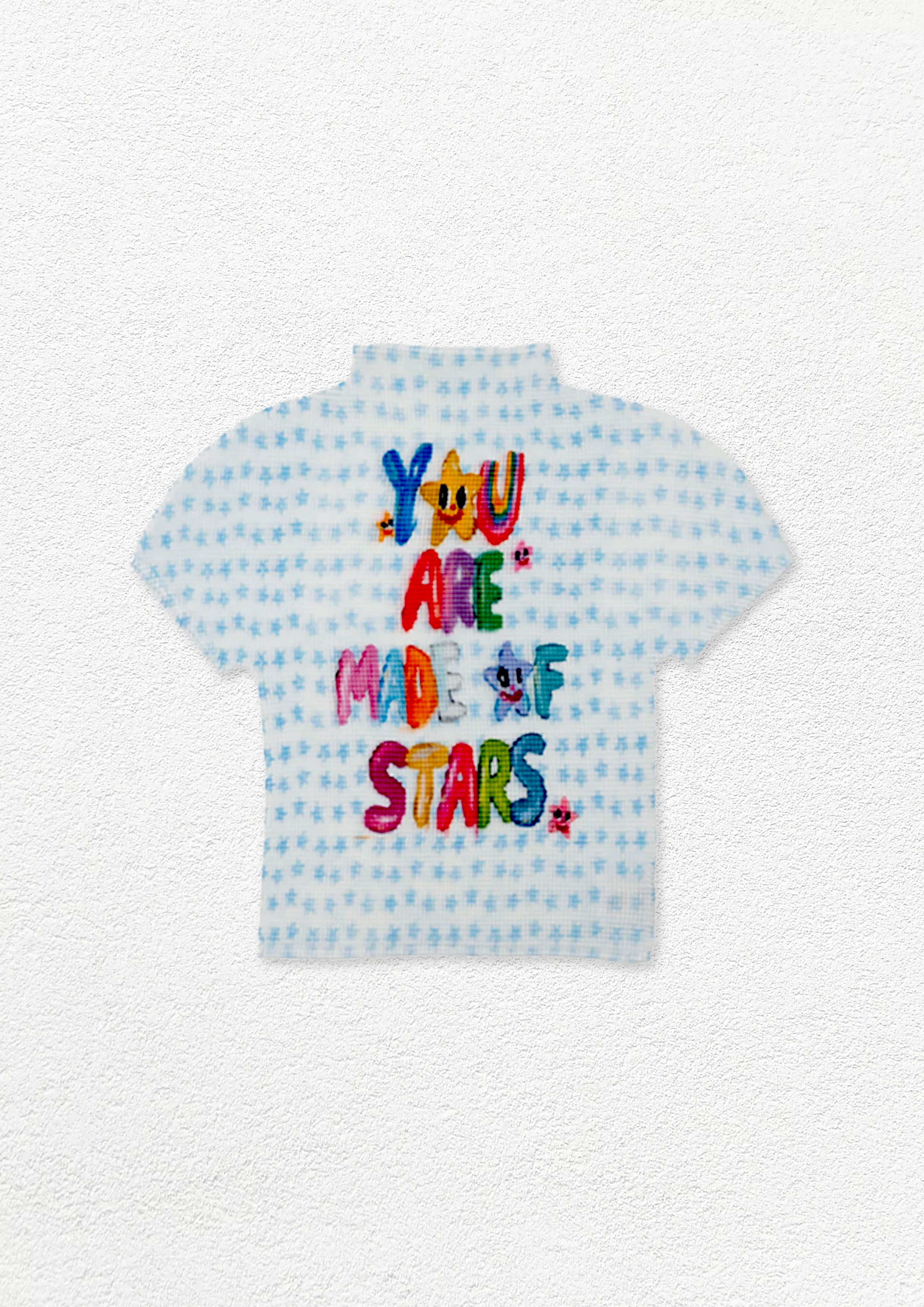 Typography crinkle stretch crop tee - white