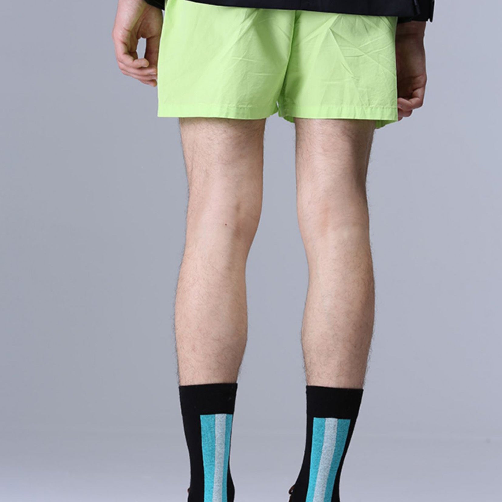 Colour collage mid-calf socks - green