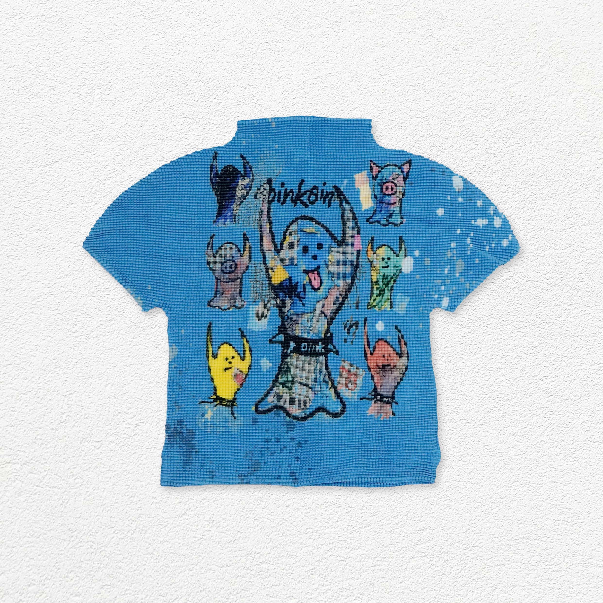 Ghost crinkle stretch crop tee - blue