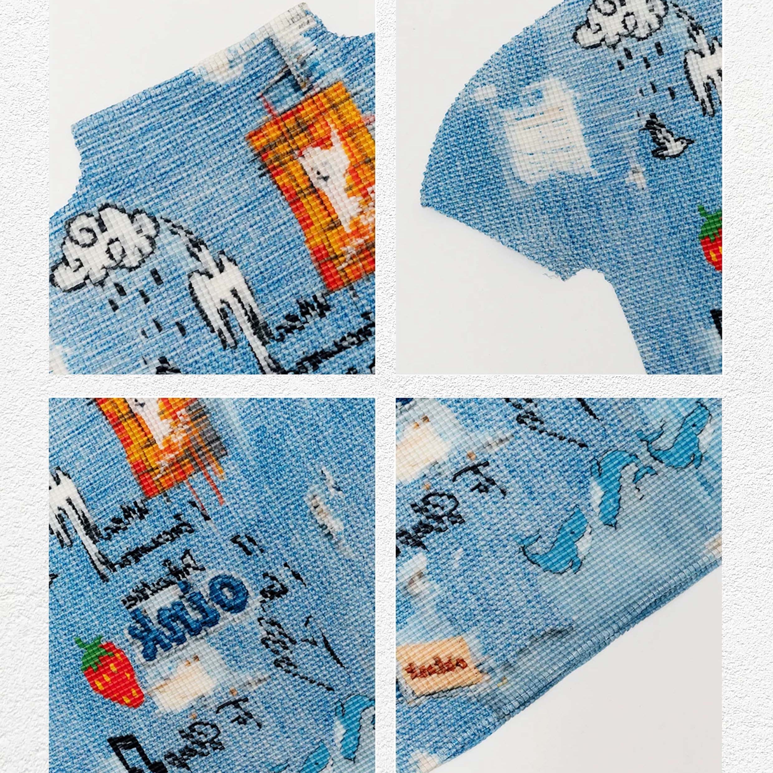 Illustration crinkle stretch crop tee - sky blue