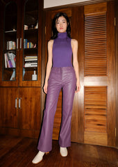 Knit tank bodysuit in violet