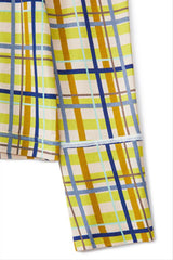 Madras print underwear suit in mustard