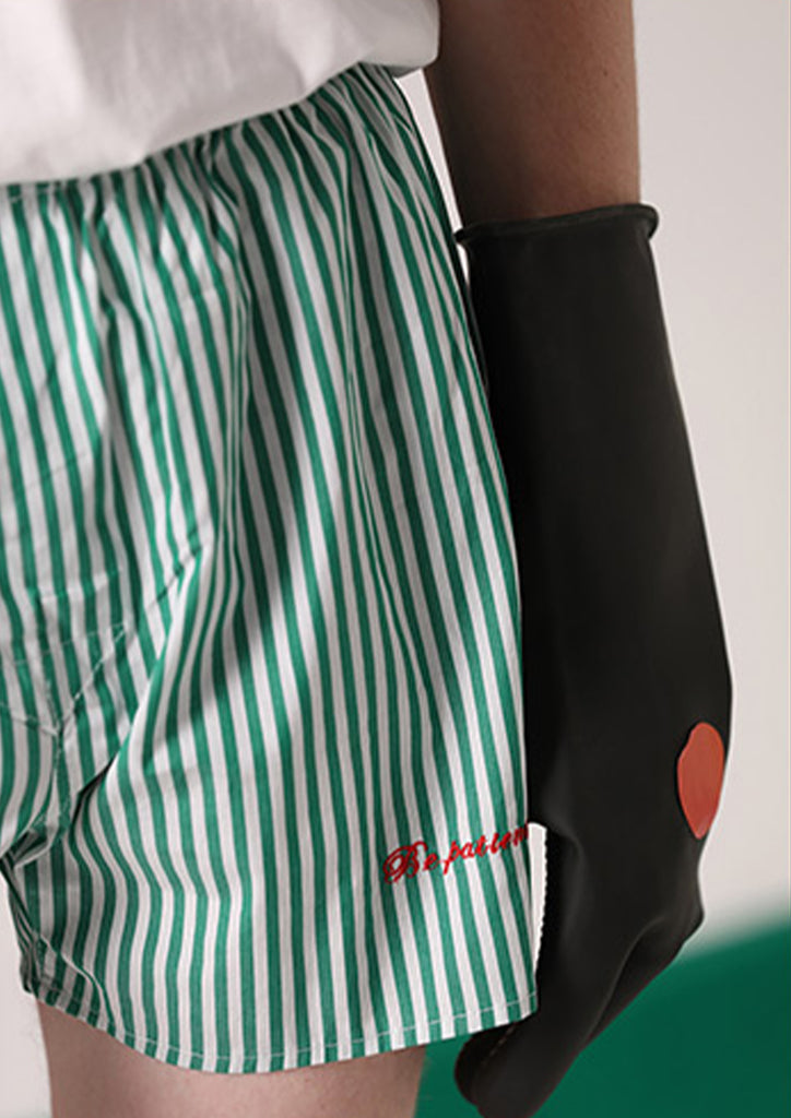 Unisex striped boxer shorts underwear in green