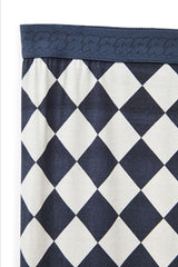 Checkerboard print underwear suit in black & white