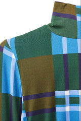 Tartan underwear suit in kale & azure