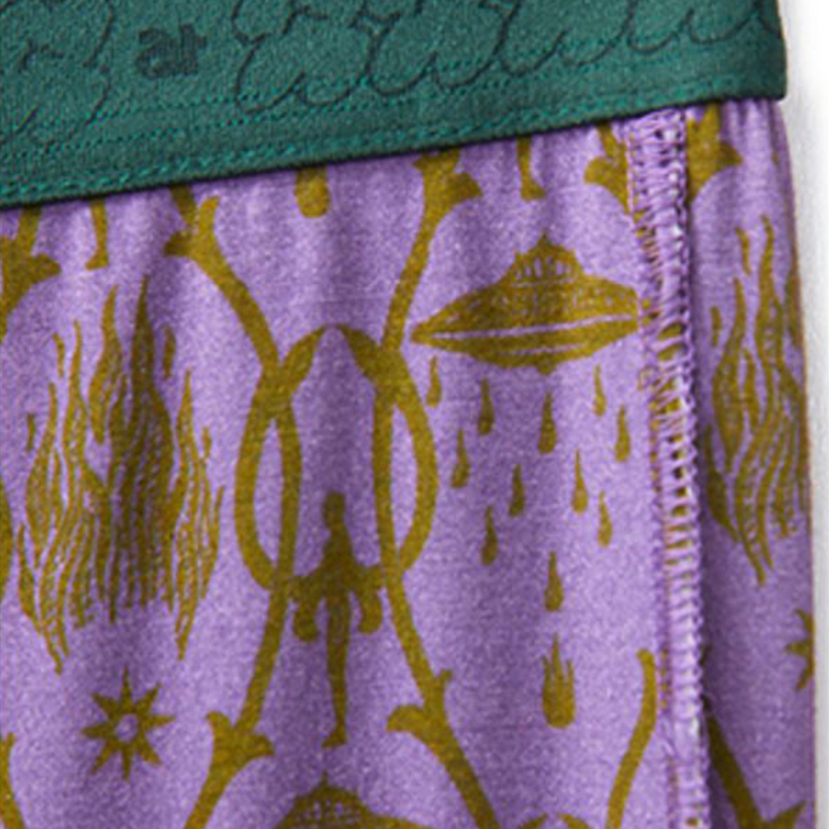 Vine print underwear suit in lilac